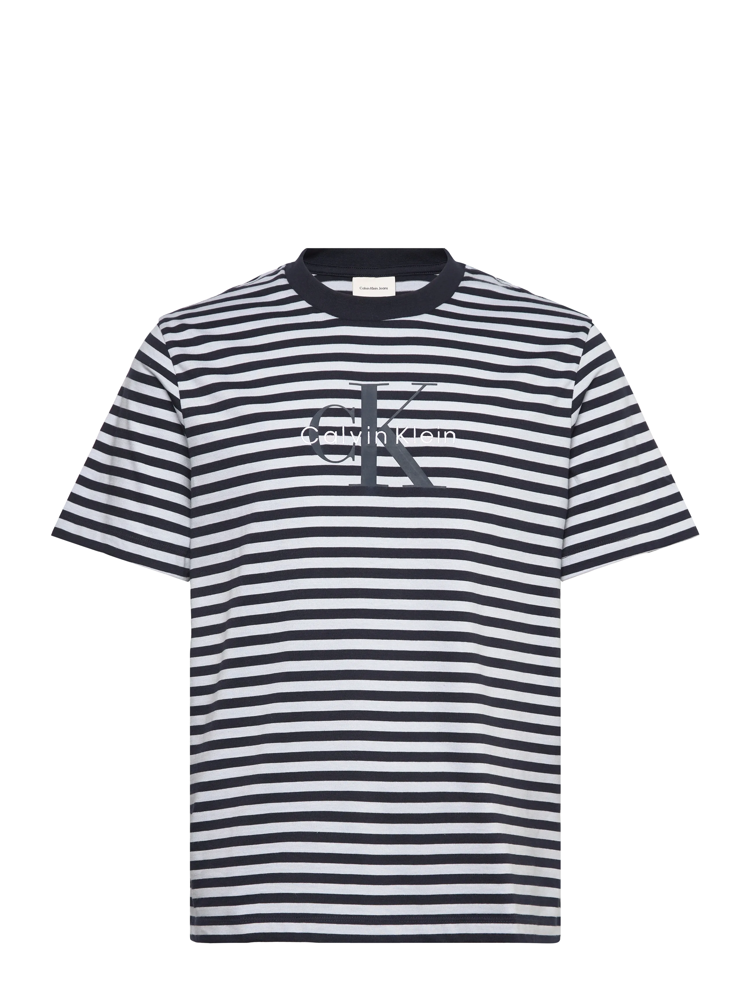 Calvin Klein Jeans SS 20S STRIPE JERSEY MONOLOGO CN - Deals - XENON BLUE / multi