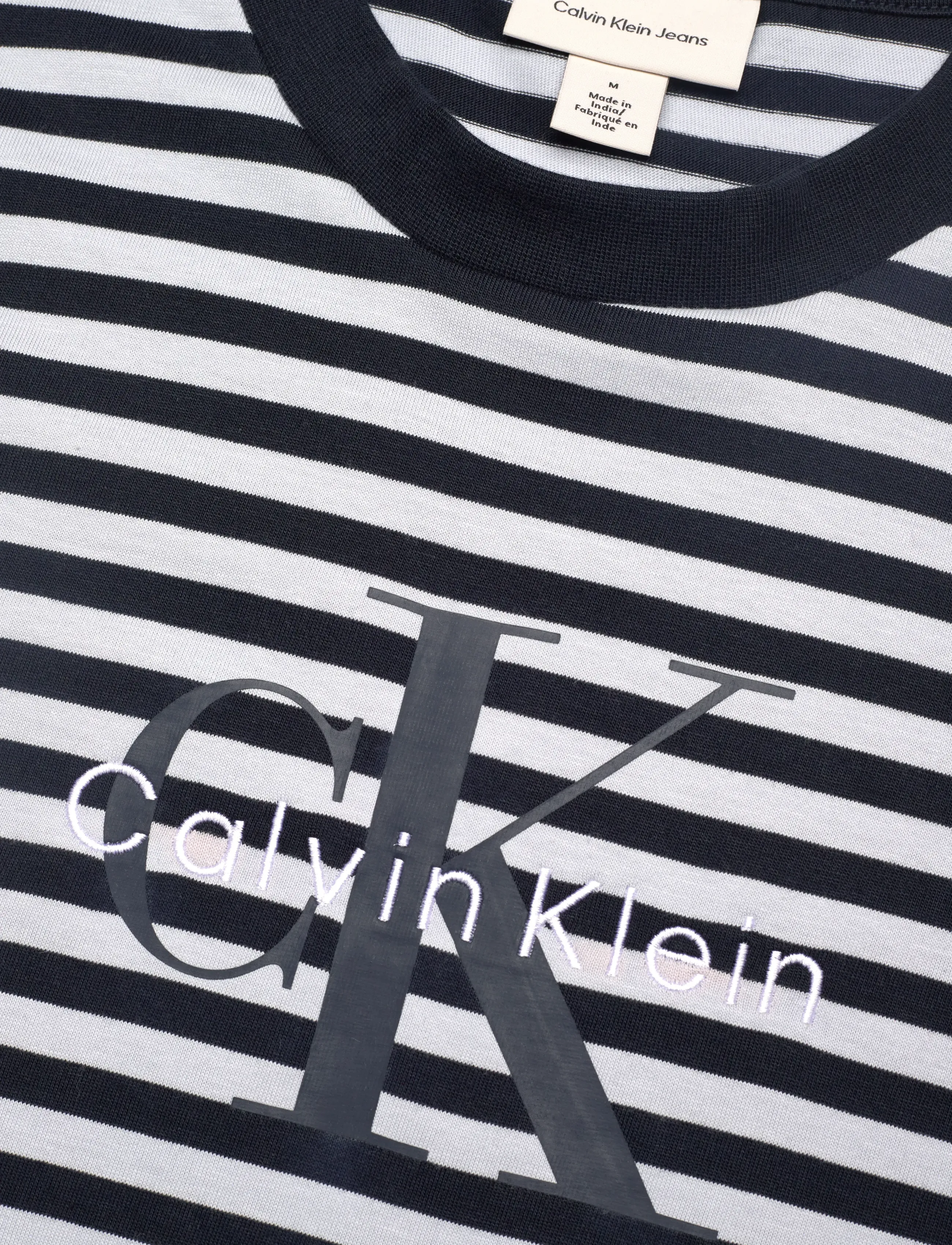 Calvin Klein Jeans - SS 20S STRIPE JERSEY MONOLOGO CN - stutterma bolir - xenon blue - 2