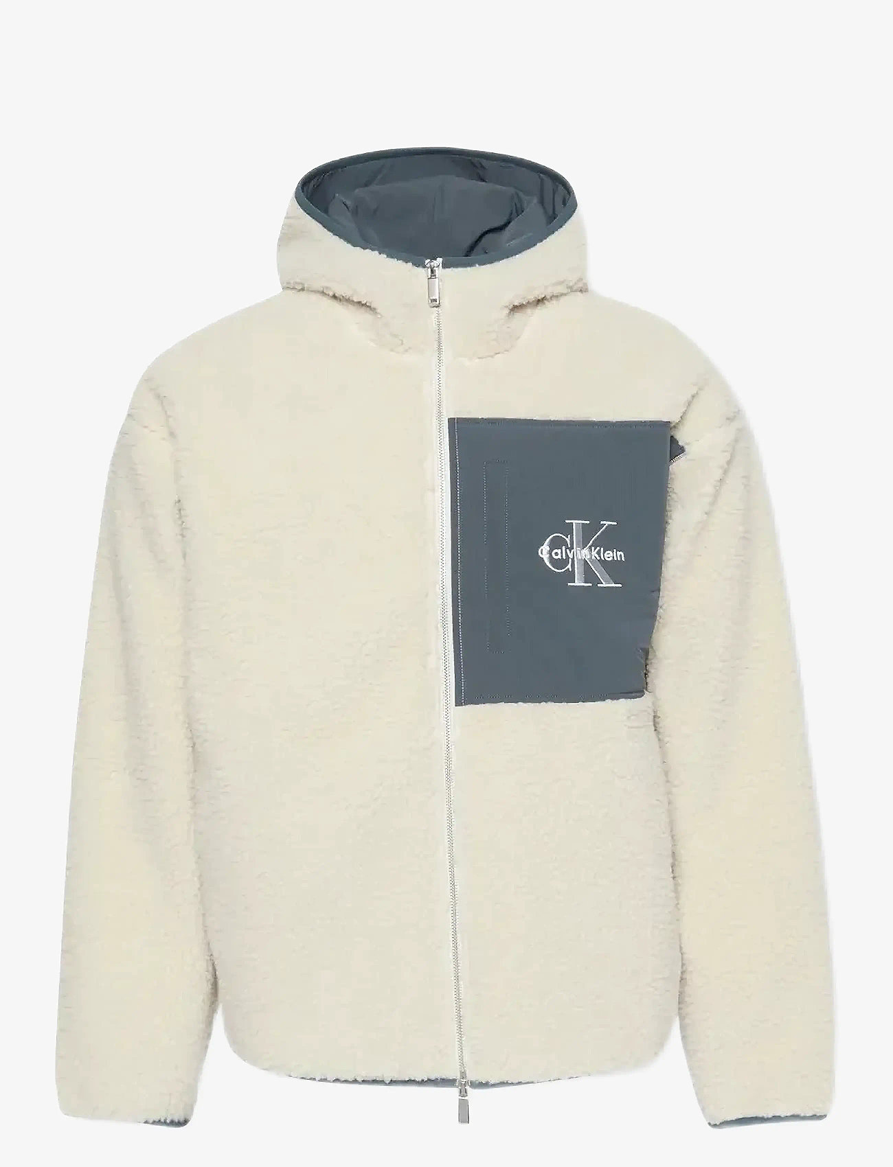 Calvin Klein Jeans - SHERPA FUNNEL NECK FULL ZIP HOOD - fleecetrøjer - chalk - 1