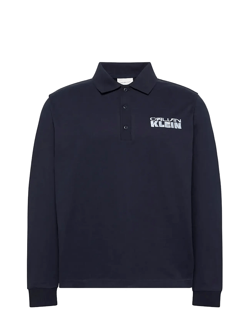 Calvin Klein Jeans - LS SUEDED HEAVY JERSEY POLO - pikkade varrukatega polod - dark sapphire - 1