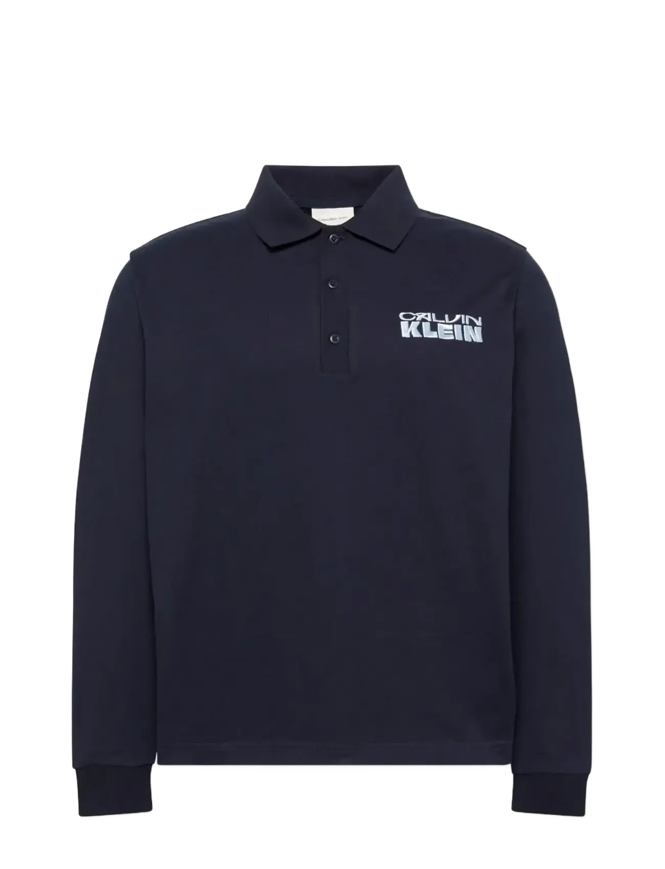 Calvin Klein Jeans LS SUEDED HEAVY JERSEY POLO - Calvin Klein Jeans - DARK SAPPHIRE / navy