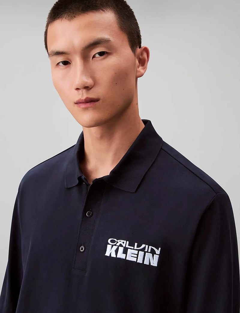 Calvin Klein Jeans - LS SUEDED HEAVY JERSEY POLO - pikkade varrukatega polod - dark sapphire - 4