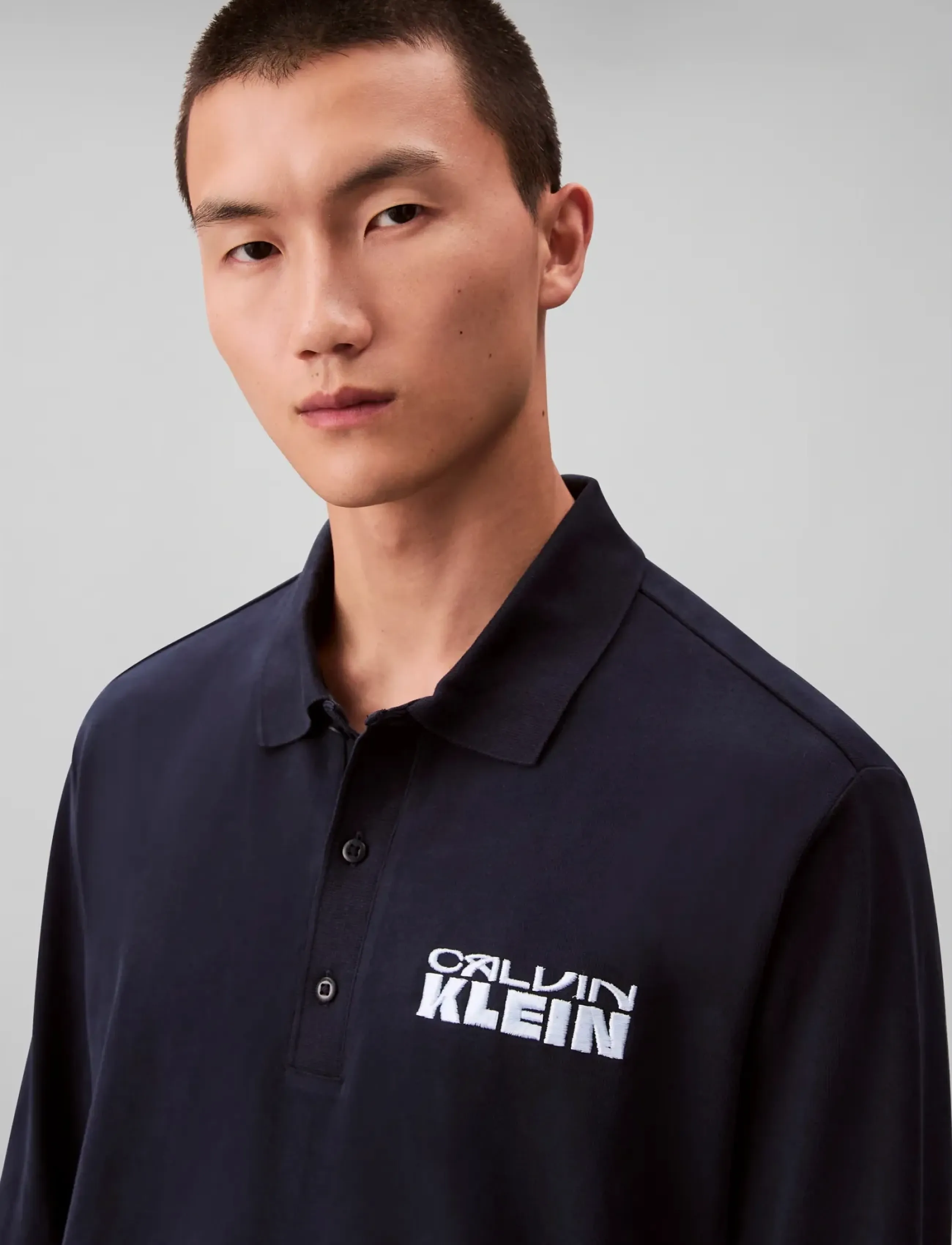 Calvin Klein Jeans - LS SUEDED HEAVY JERSEY POLO - langærmede poloer - dark sapphire - 4