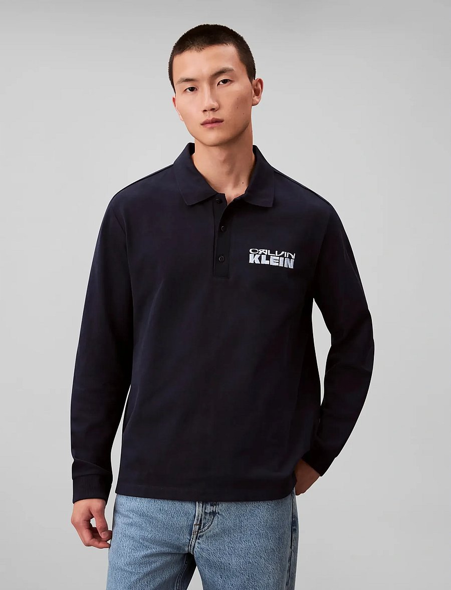 Calvin Klein Jeans - LS SUEDED HEAVY JERSEY POLO - langärmelig - dark sapphire - 5