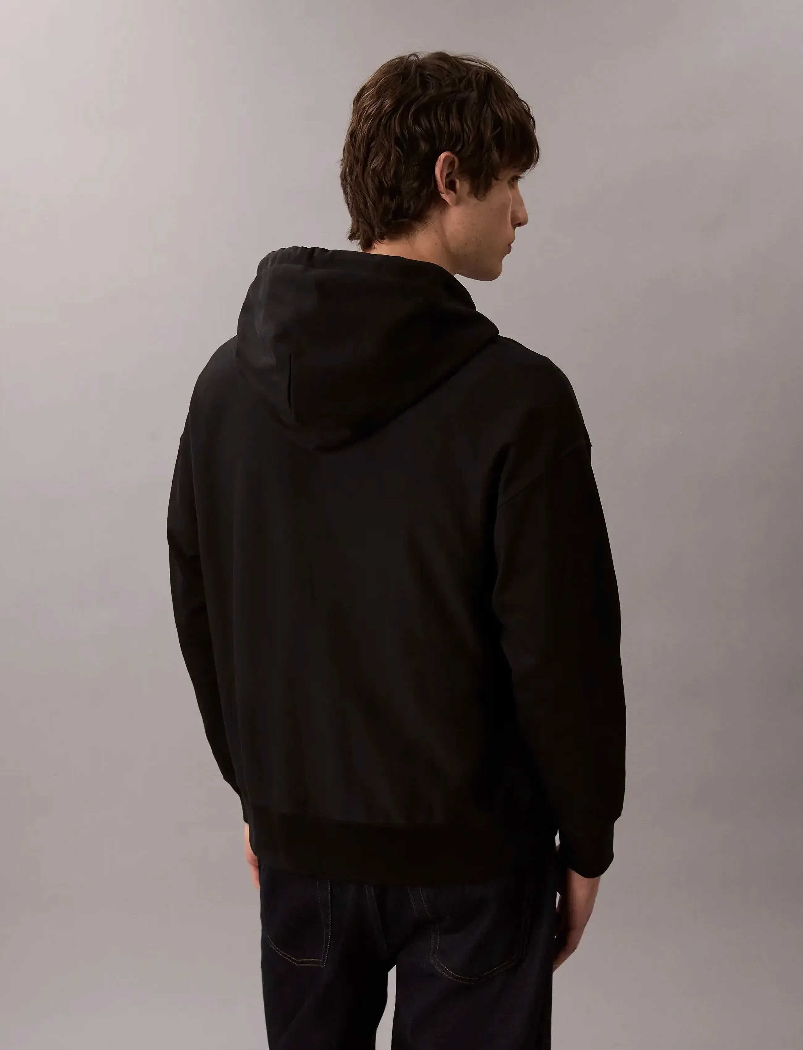 Calvin Klein Jeans - LS PREMIUM TERRY MONOGRAM FZ HOO - hupparit - black - 5