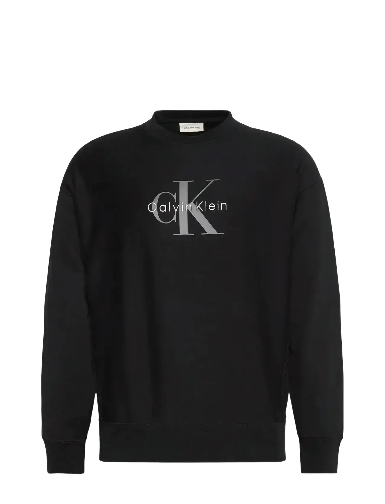 Calvin Klein Jeans LS PREMIUM TERRY MONOLOGO CN SWT - Sweatshirts & hættetrøjer - BLACK / black
