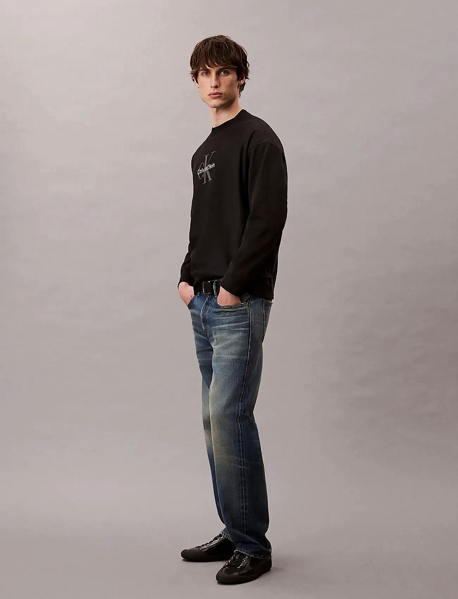 Calvin Klein Jeans - LS PREMIUM TERRY MONOLOGO CN SWT - shop by style - black - 5