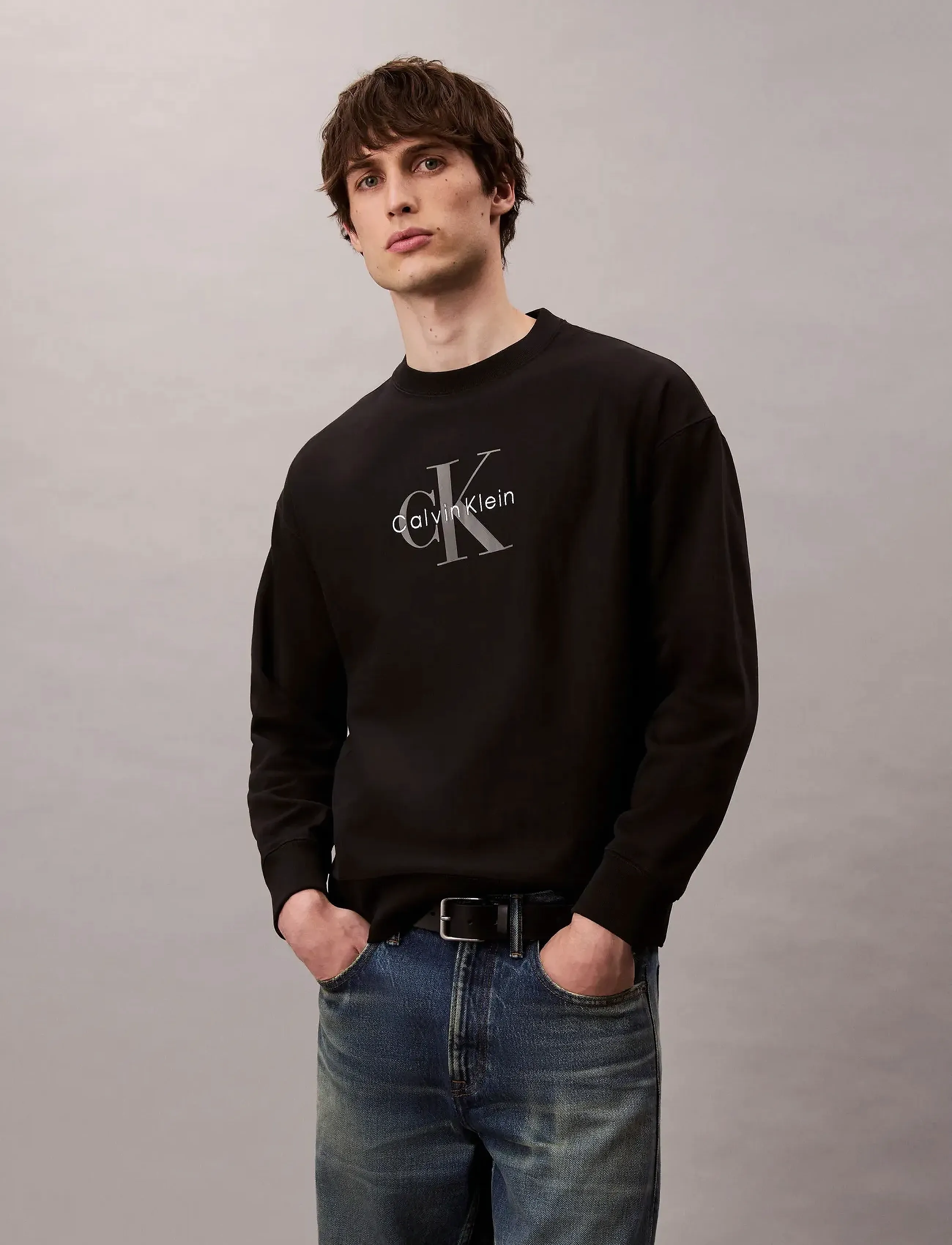 Calvin Klein Jeans Ls Premium Terry Monologo Cn Swt sweatshirts herr – bild 6