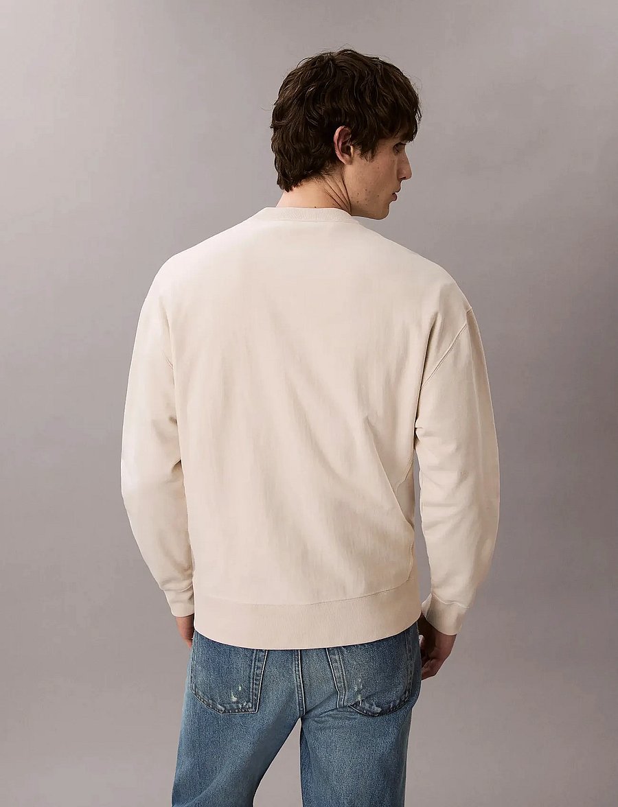 Calvin Klein Jeans - LS PREMIUM TERRY MONOLOGO CN SWT - shop by style - chalk - 5