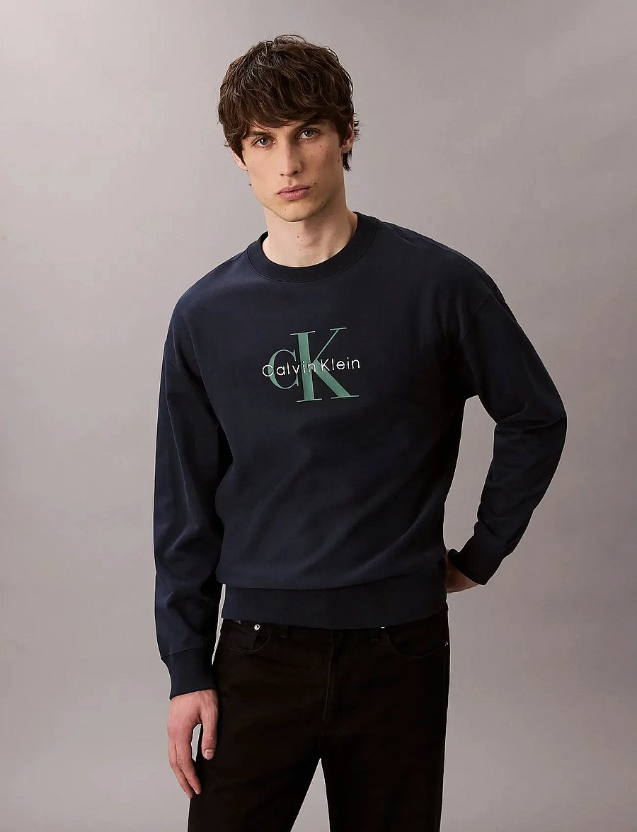 Calvin Klein Jeans - LS PREMIUM TERRY MONOLOGO CN SWT - sweatshirts - dark sapphire - 4