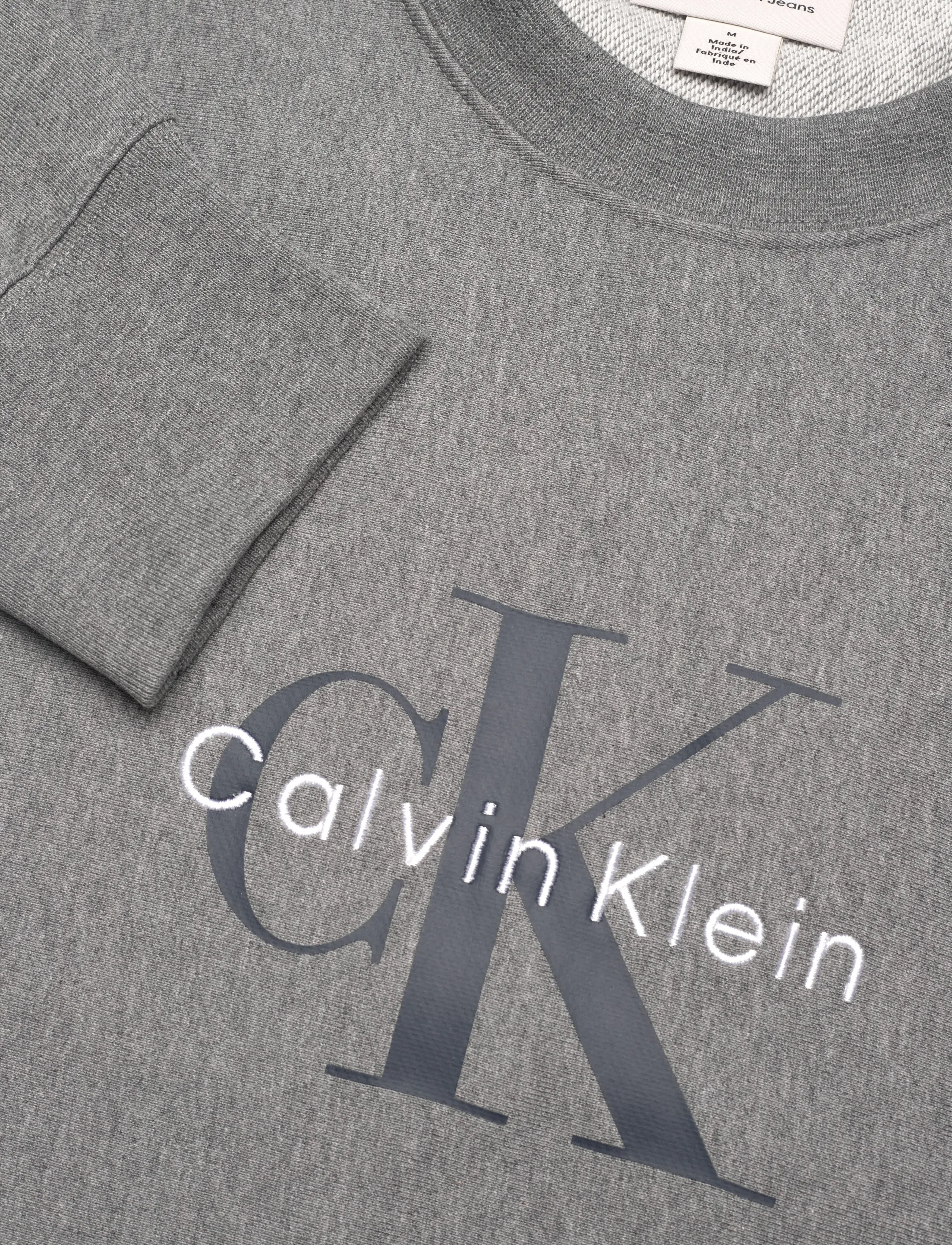 Calvin Klein Jeans - LS PREMIUM TERRY MONOLOGO CN SWT - shop efter stil - med grey htr - 2