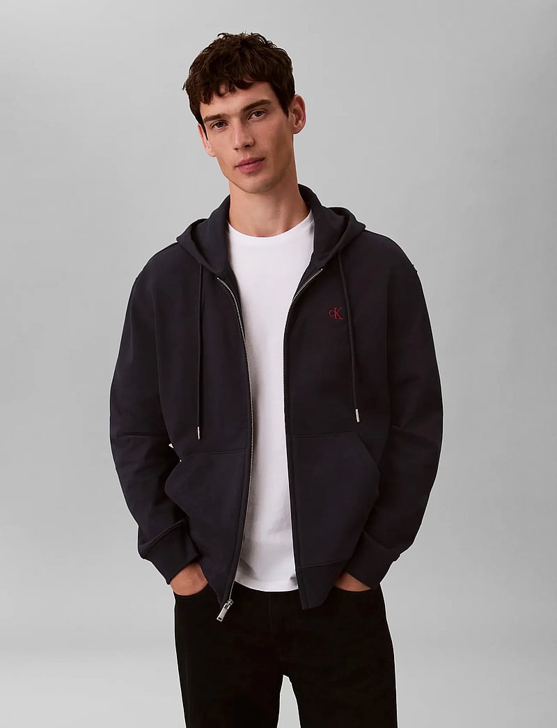 Calvin Klein Jeans - LS EU 350TERRY MONOGRAM FZ HOODI - hoodies - dark sapphire - 0