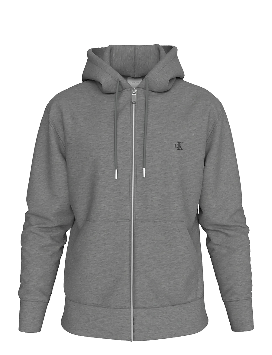 Calvin Klein Jeans - LS EU 350TERRY MONOGRAM FZ HOODI - hoodies - med grey htr - 1