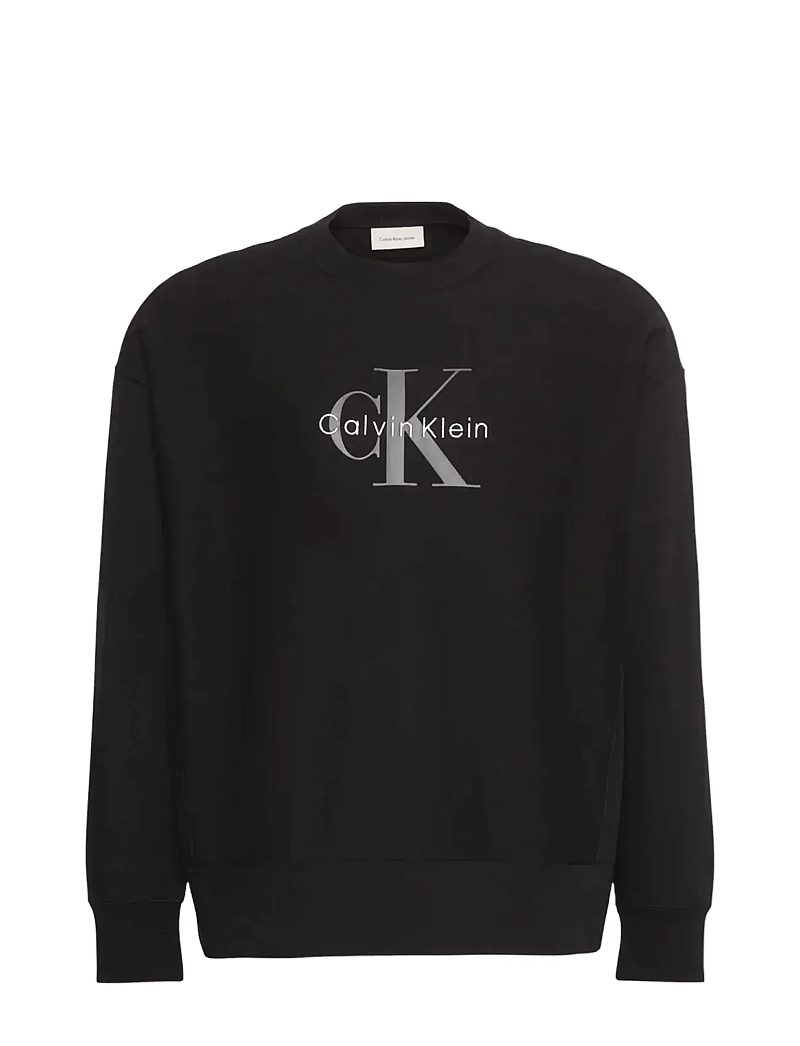 Calvin Klein Jeans - LS EU 350TERRY MONOLOGO CN SWTSH - dressipluusid - black - 1