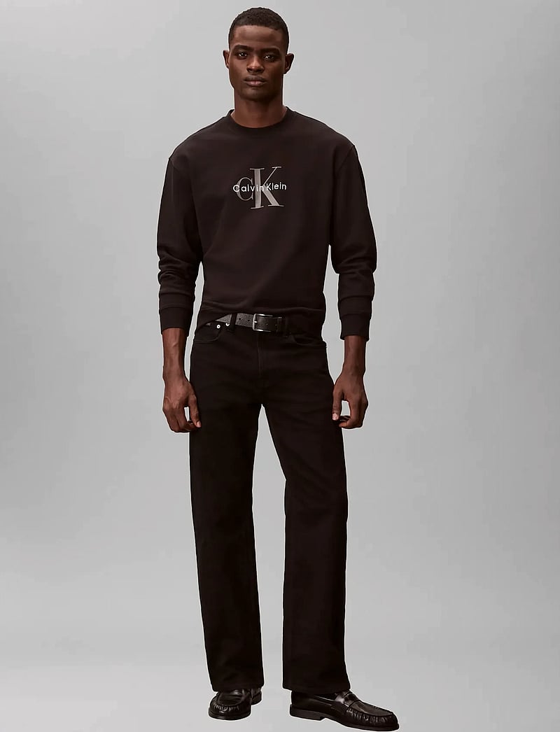 Calvin Klein Jeans - LS EU 350TERRY MONOLOGO CN SWTSH - dressipluusid - black - 0