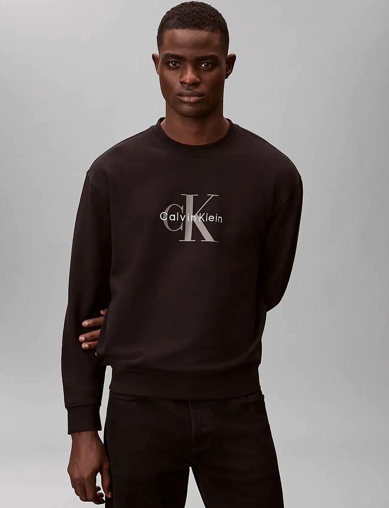 Calvin Klein Jeans - LS EU 350TERRY MONOLOGO CN SWTSH - dressipluusid - black - 3