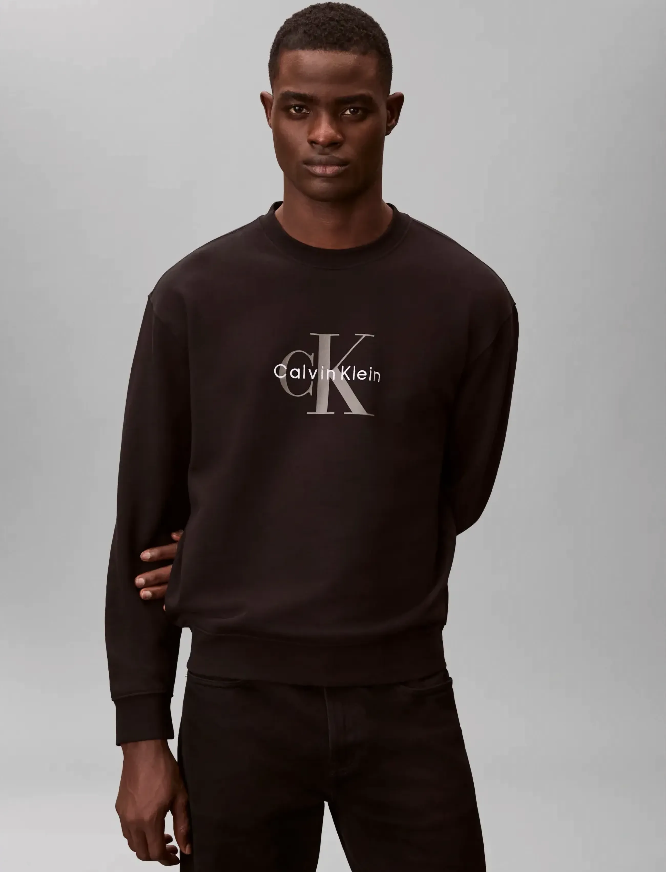 Calvin Klein Jeans - LS EU 350TERRY MONOLOGO CN SWTSH - shop efter stil - black - 3