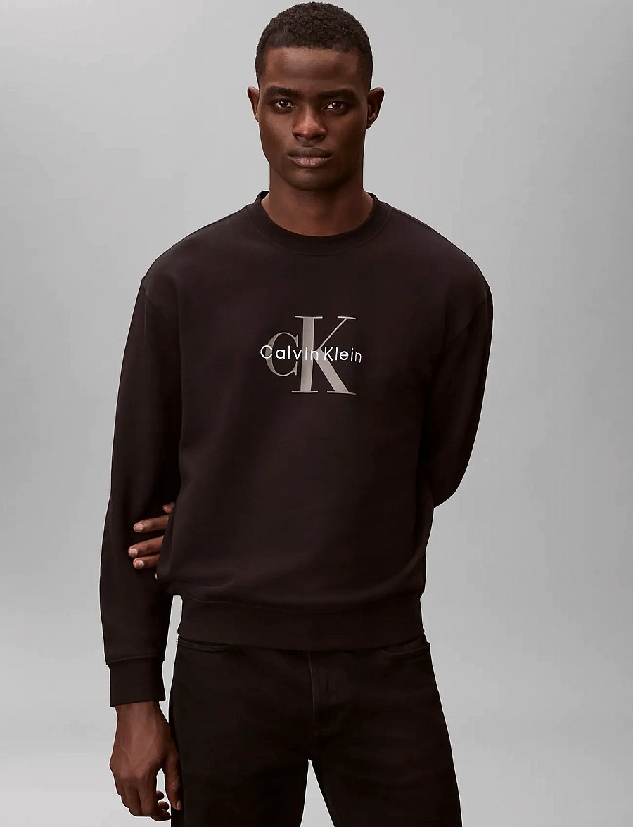 Calvin Klein Jeans - LS EU 350TERRY MONOLOGO CN SWTSH - dressipluusid - black - 3