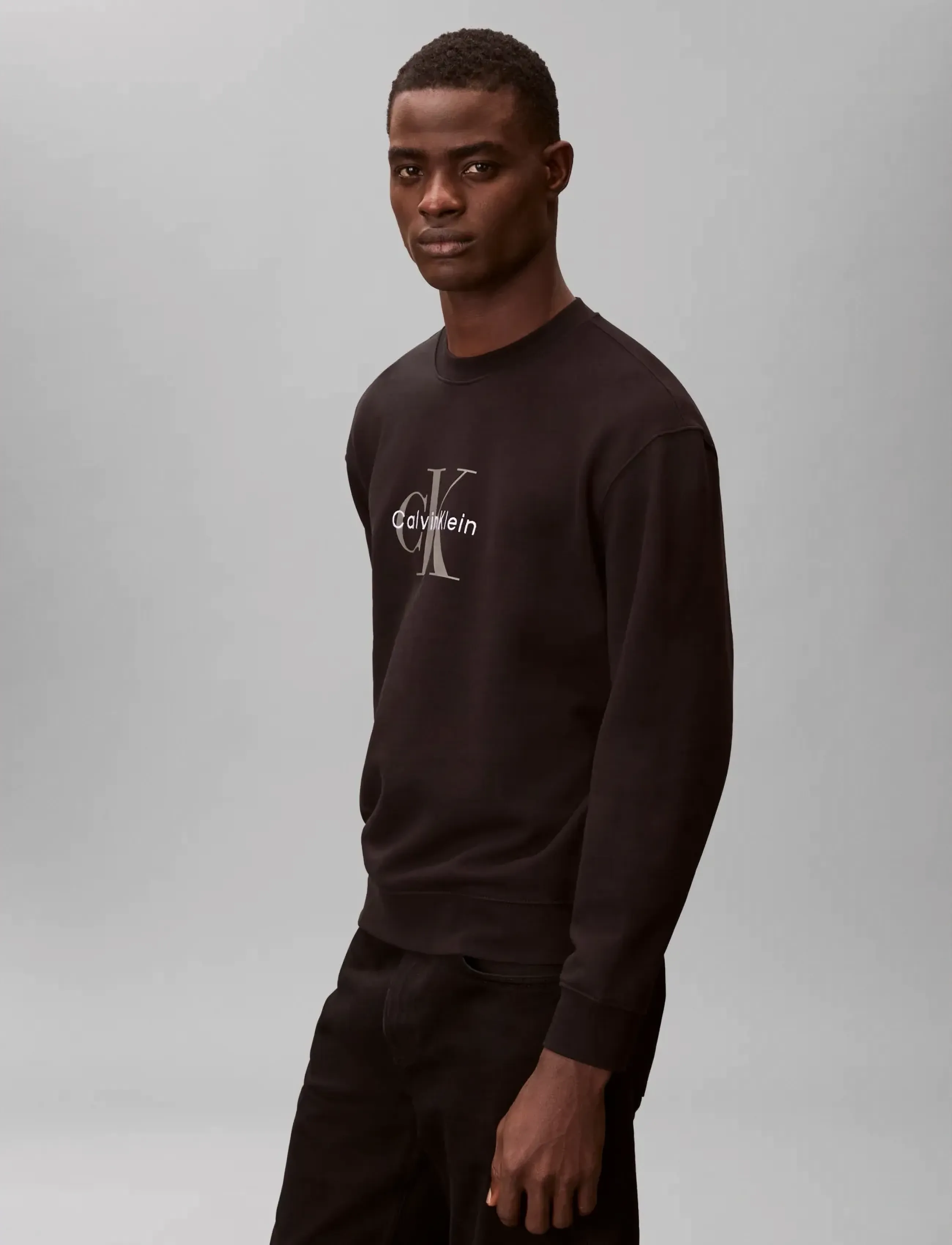Calvin Klein Jeans - LS EU 350TERRY MONOLOGO CN SWTSH - shop efter stil - black - 4