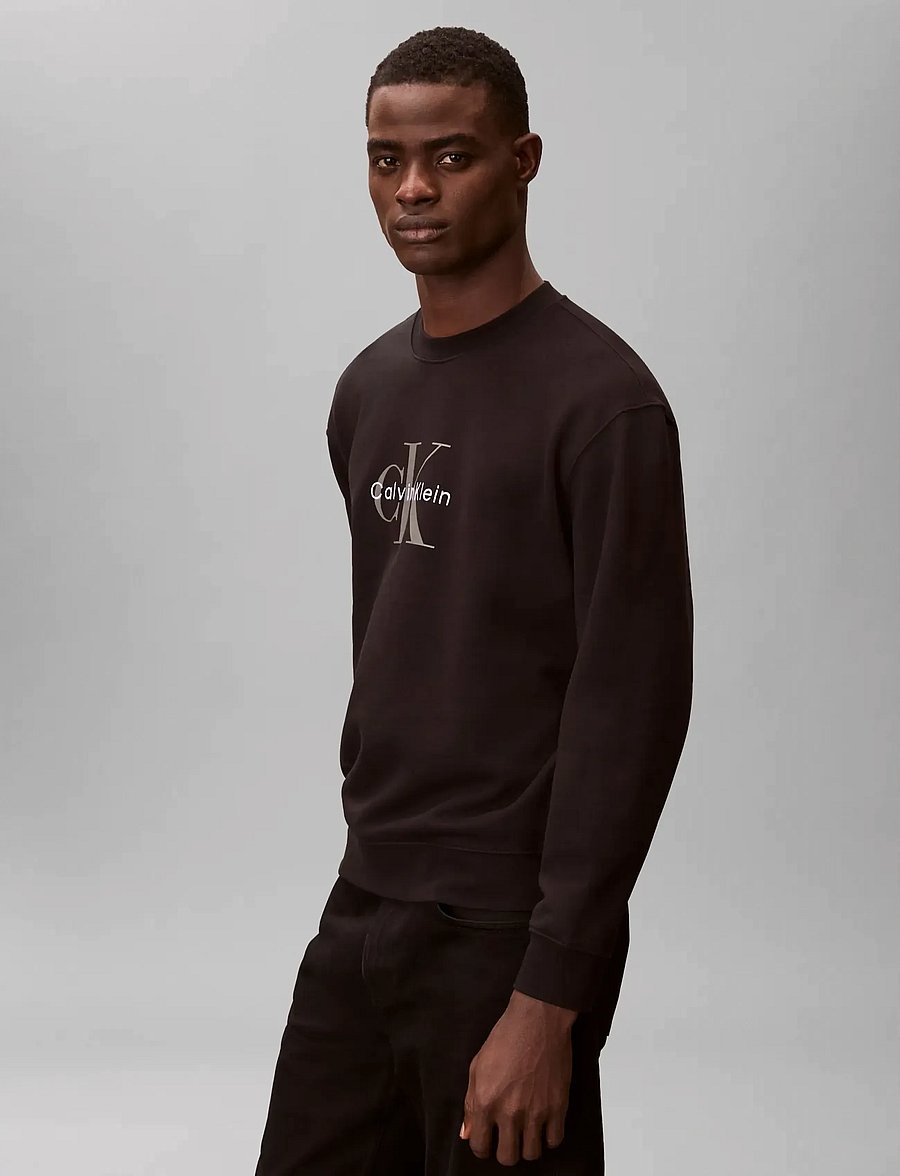 Calvin Klein Jeans - LS EU 350TERRY MONOLOGO CN SWTSH - dressipluusid - black - 4
