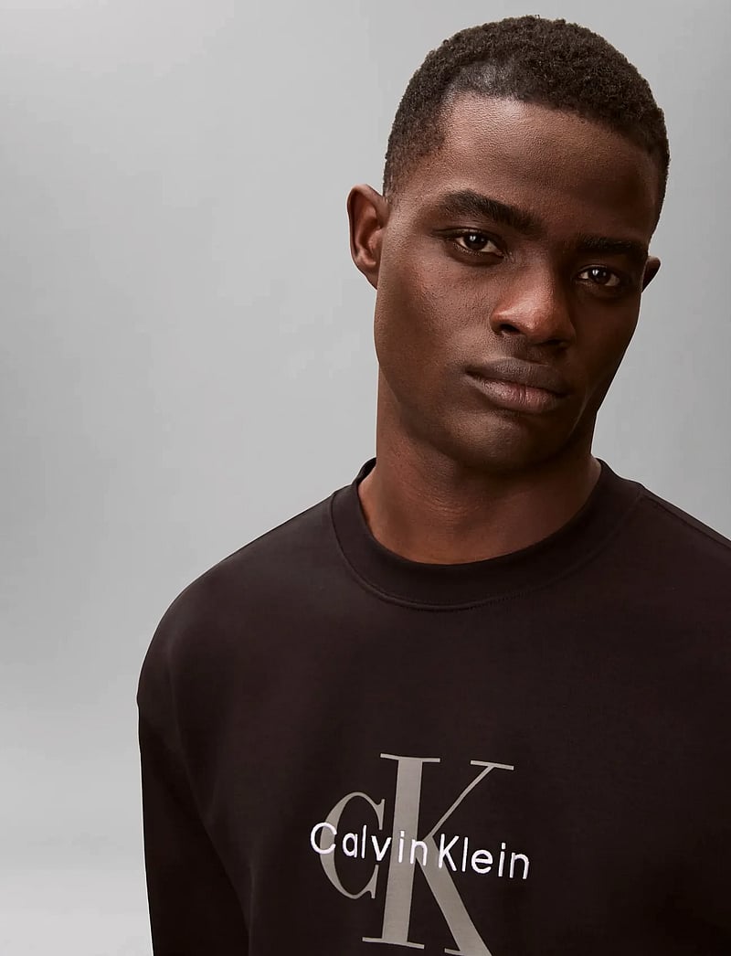 Calvin Klein Jeans - LS EU 350TERRY MONOLOGO CN SWTSH - dressipluusid - black - 5