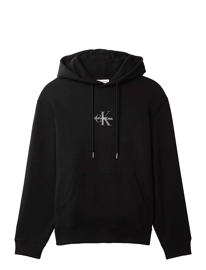 Calvin Klein Jeans - LS EU 350TERRY MICRO MONOLOGO HO - kapuutsiga dressipluusid - black - 1