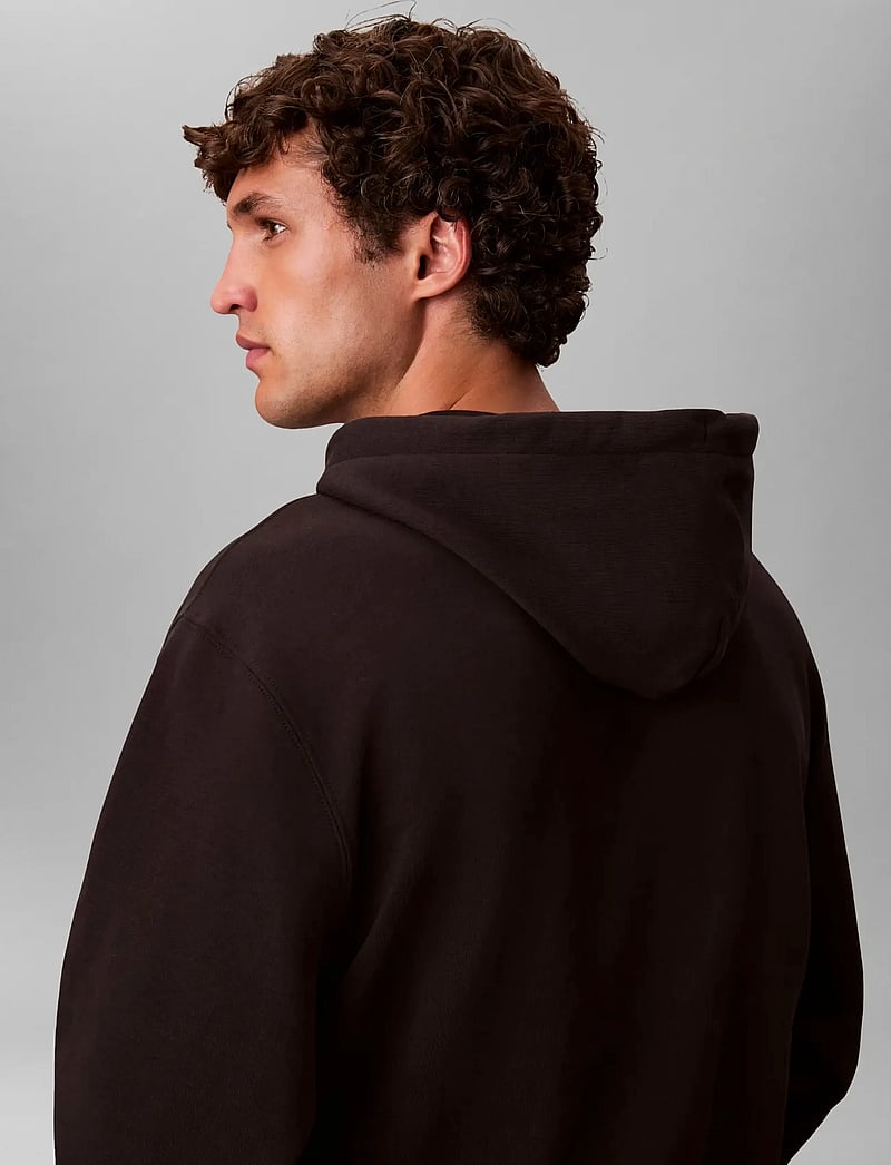 Calvin Klein Jeans - LS EU 350TERRY MICRO MONOLOGO HO - kapuutsiga dressipluusid - black - 5