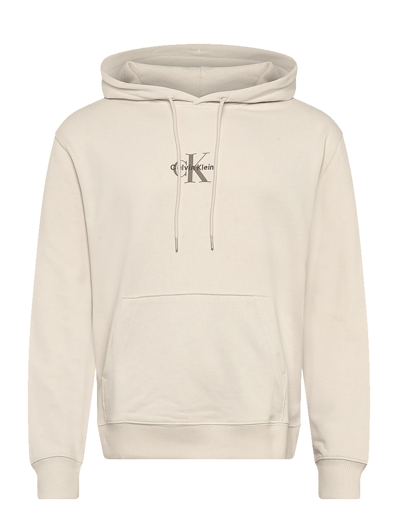 Calvin Klein Jeans - LS EU 350TERRY MICRO MONOLOGO HO - hættetrøjer - chalk - 1