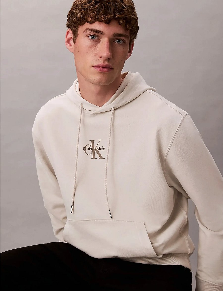 Calvin Klein Jeans - LS EU 350TERY MCRO MNLGO HODIE - hættetrøjer - chalk - 3