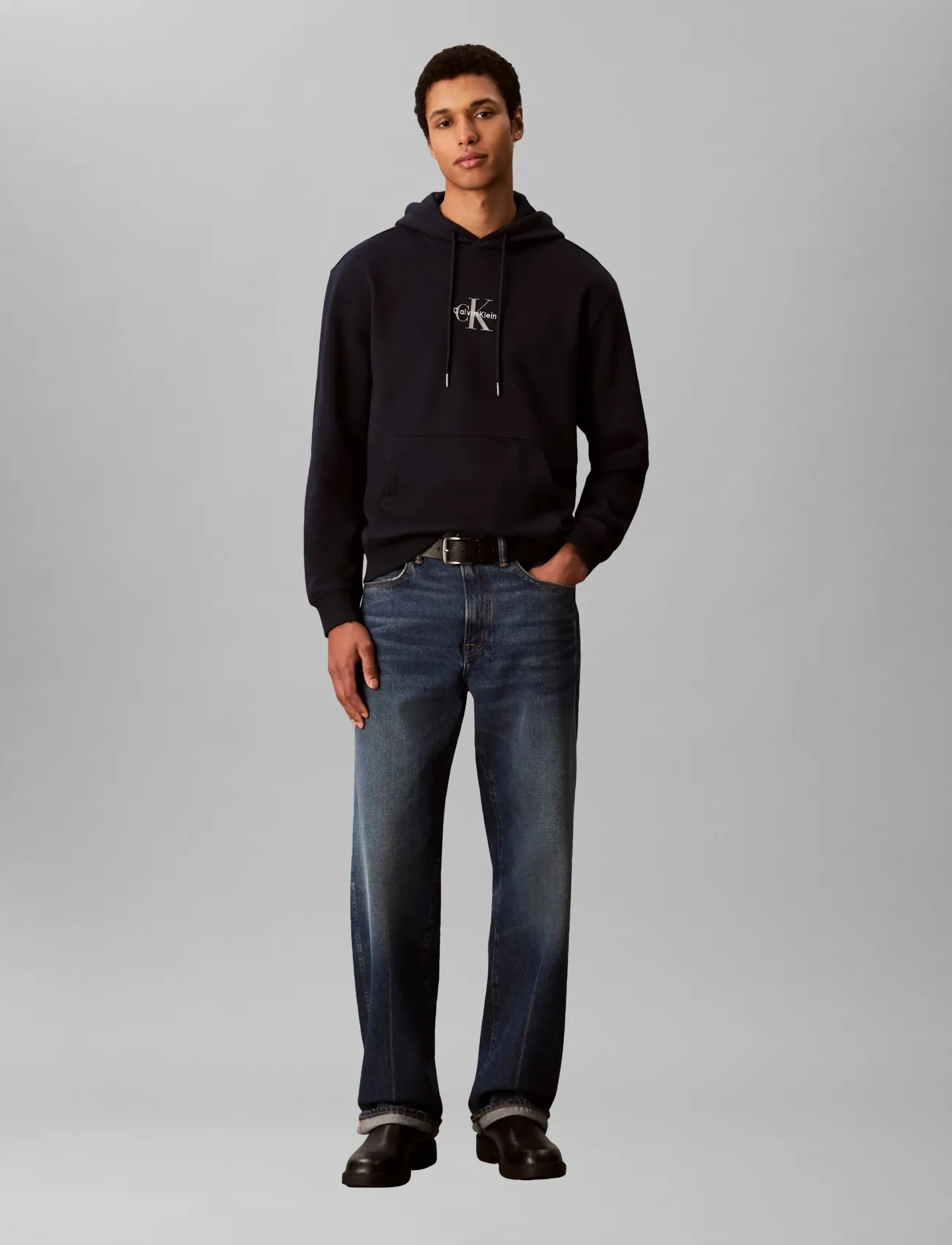 Calvin Klein Jeans - LS EU 350TERY MCRO MNLGO HODIE - kapuzenpullover - dark sapphire - 1