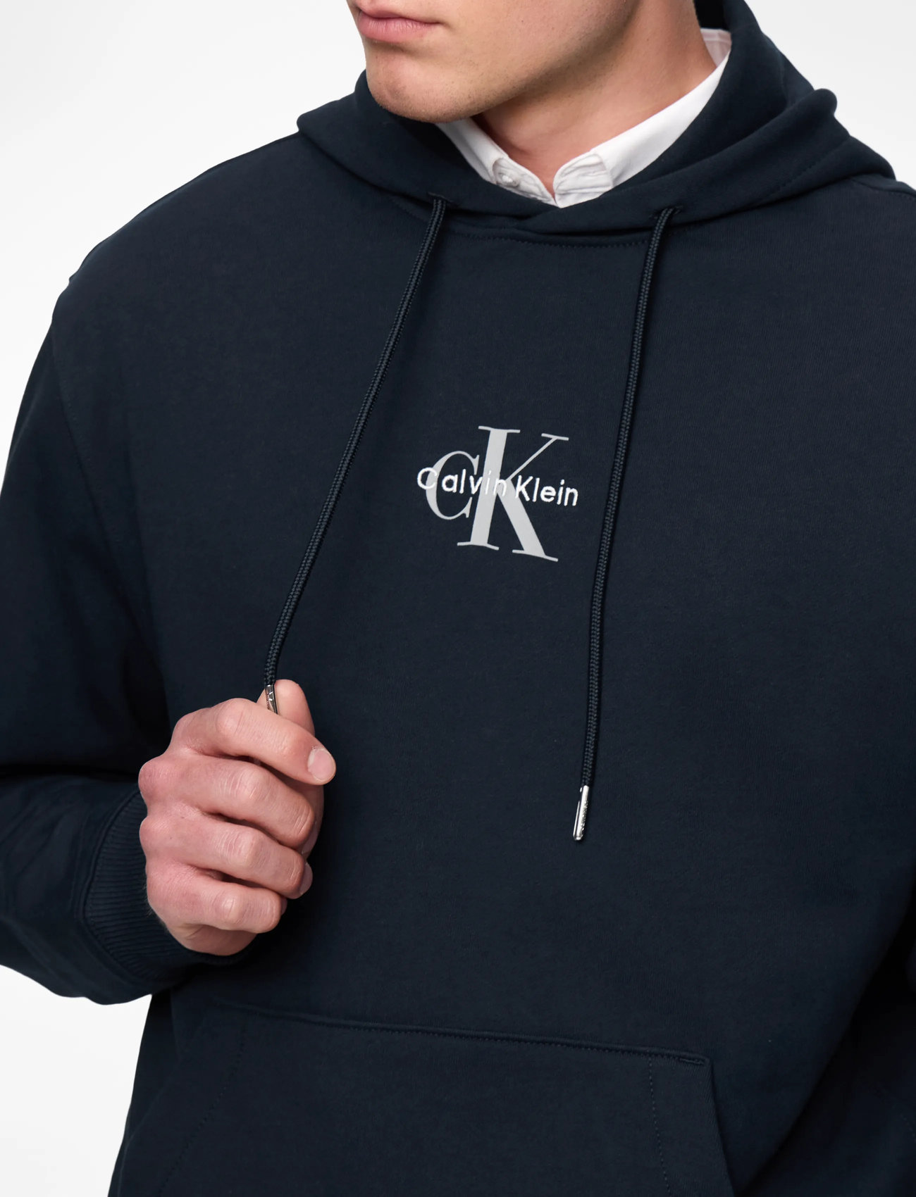 Calvin Klein Jeans - LS EU 350TERRY MICRO MONOLOGO HO - kapuutsiga dressipluusid - dark sapphire - 5