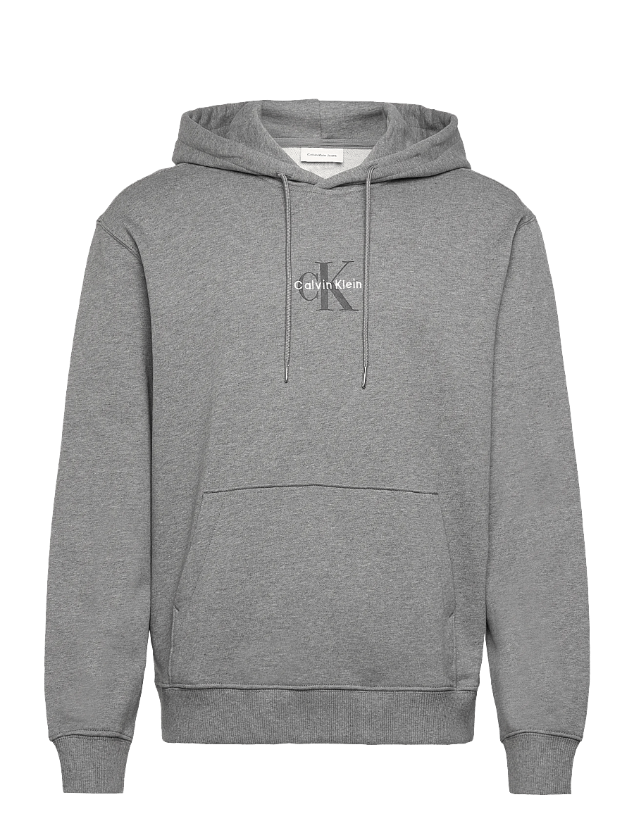 Calvin Klein Jeans - LS EU 350TERY MCRO MNLGO HODIE - hættetrøjer - med grey htr - 1