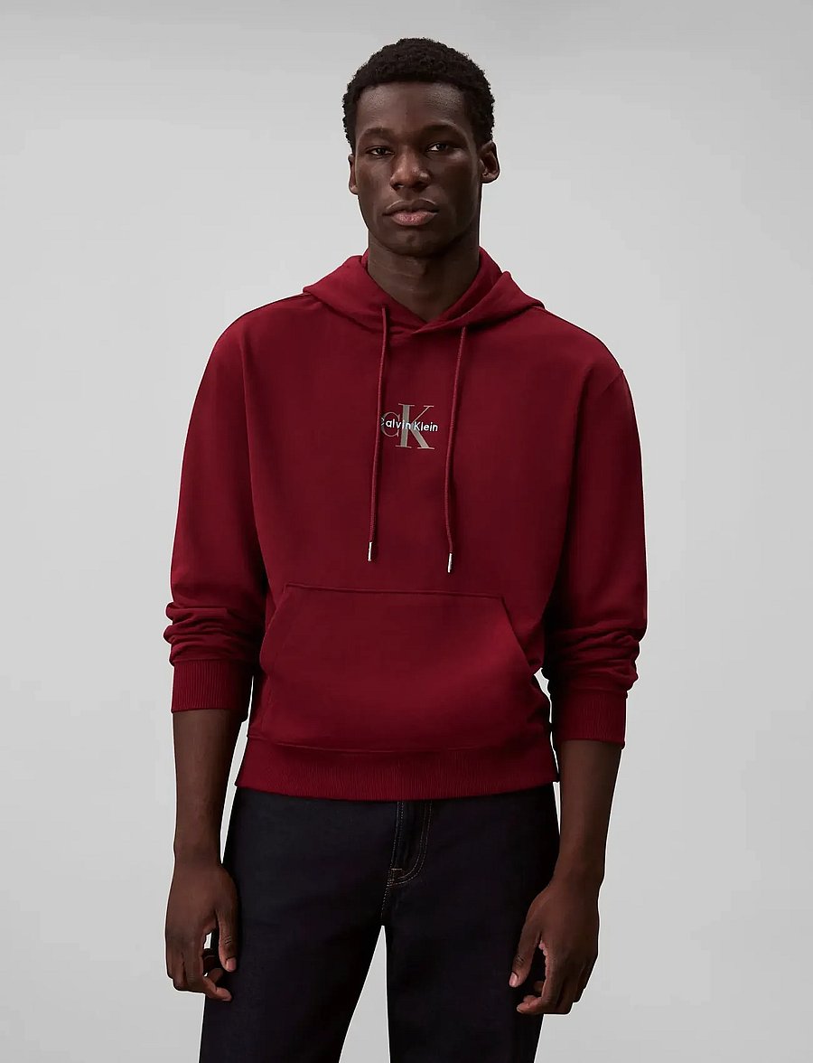 Calvin Klein Jeans - LS EU 350TERY MCRO MNLGO HODIE - hættetrøjer - renaissance red - 0