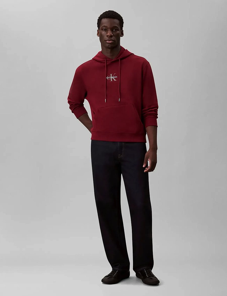 Calvin Klein Jeans - LS EU 350TERY MCRO MNLGO HODIE - hættetrøjer - renaissance red - 3