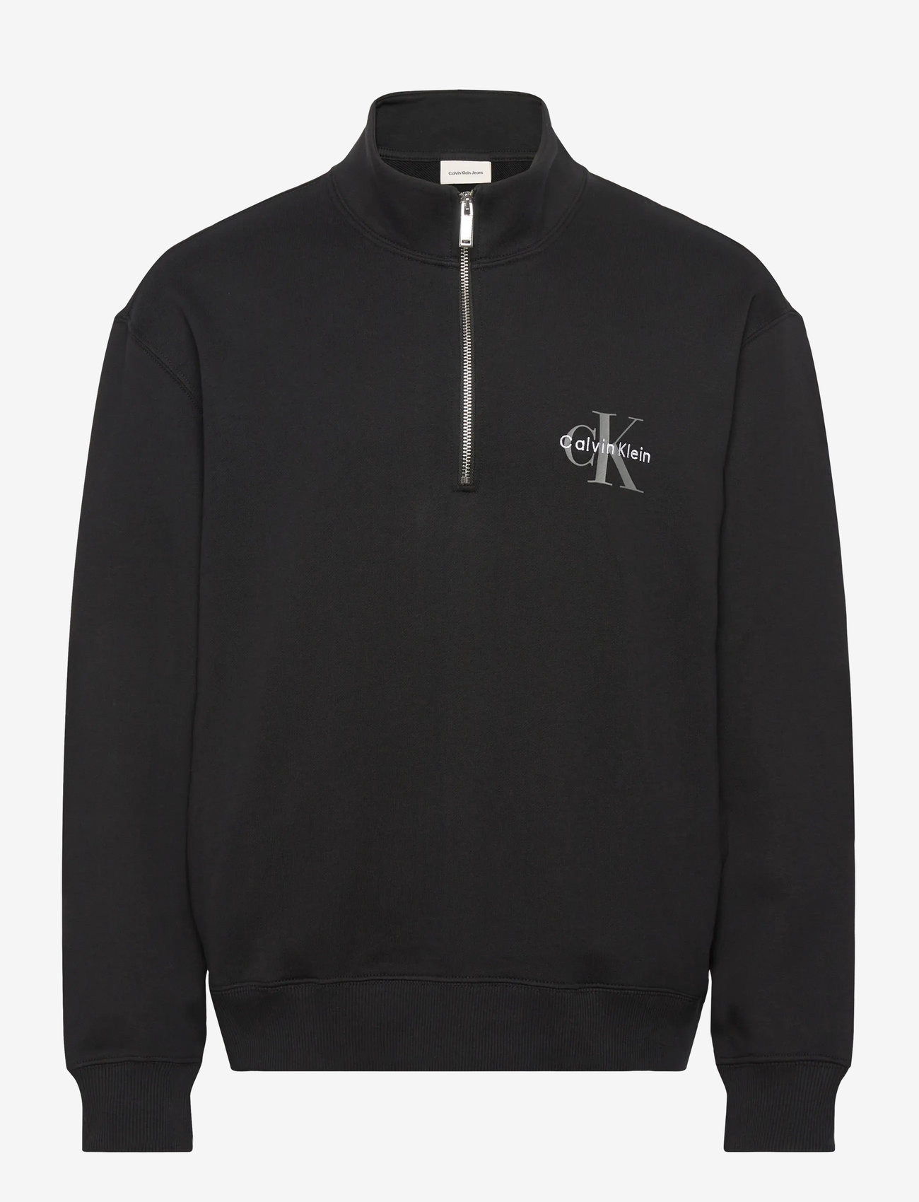 Calvin Klein Jeans - LS EU 350TERRY MICRO MONOLOGO QT - pullover mit halbem reißverschluss - black - 1