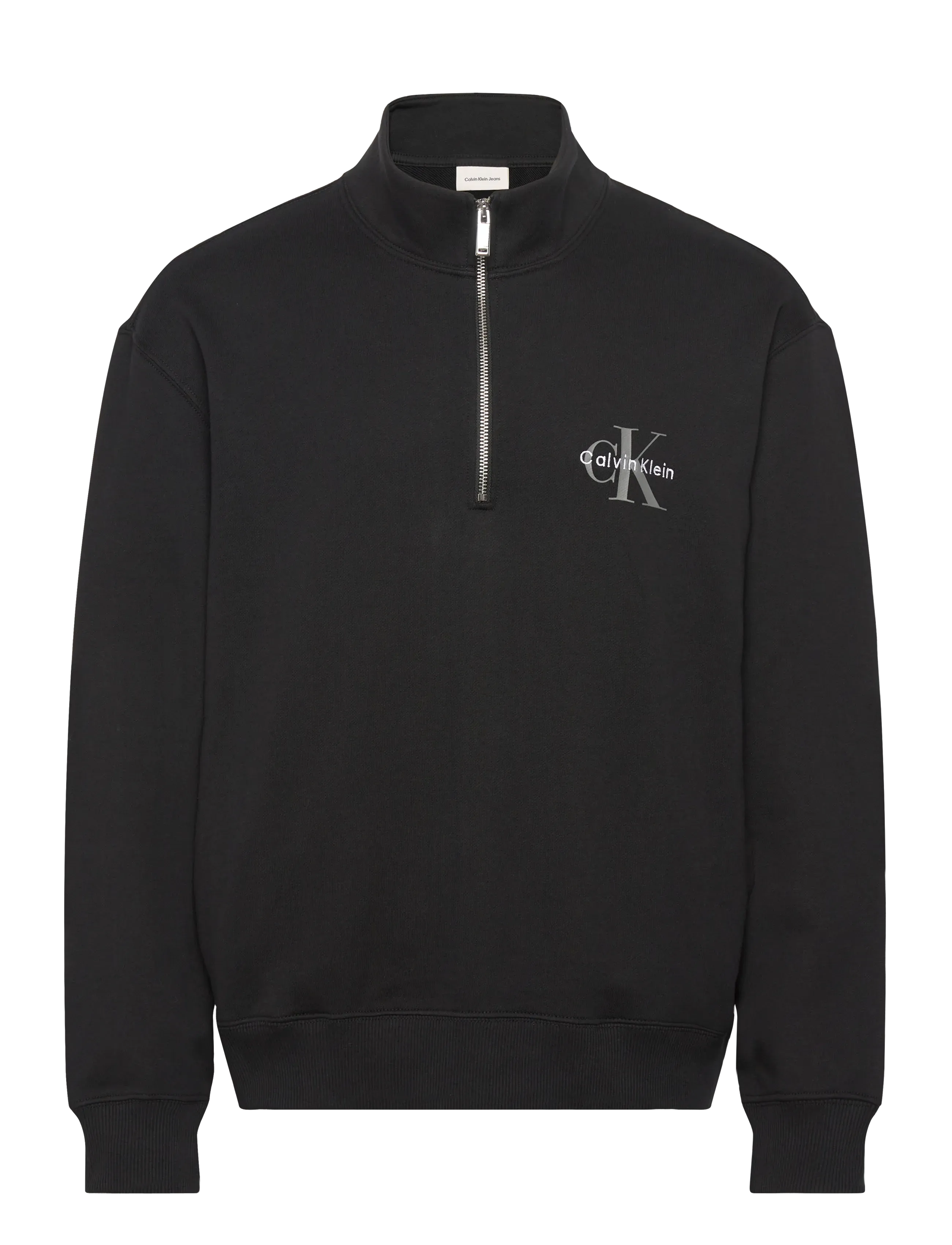 Calvin Klein Jeans LS EU 350TERRY MICRO MONOLOGO QT - Sweatshirts & hættetrøjer - BLACK / black