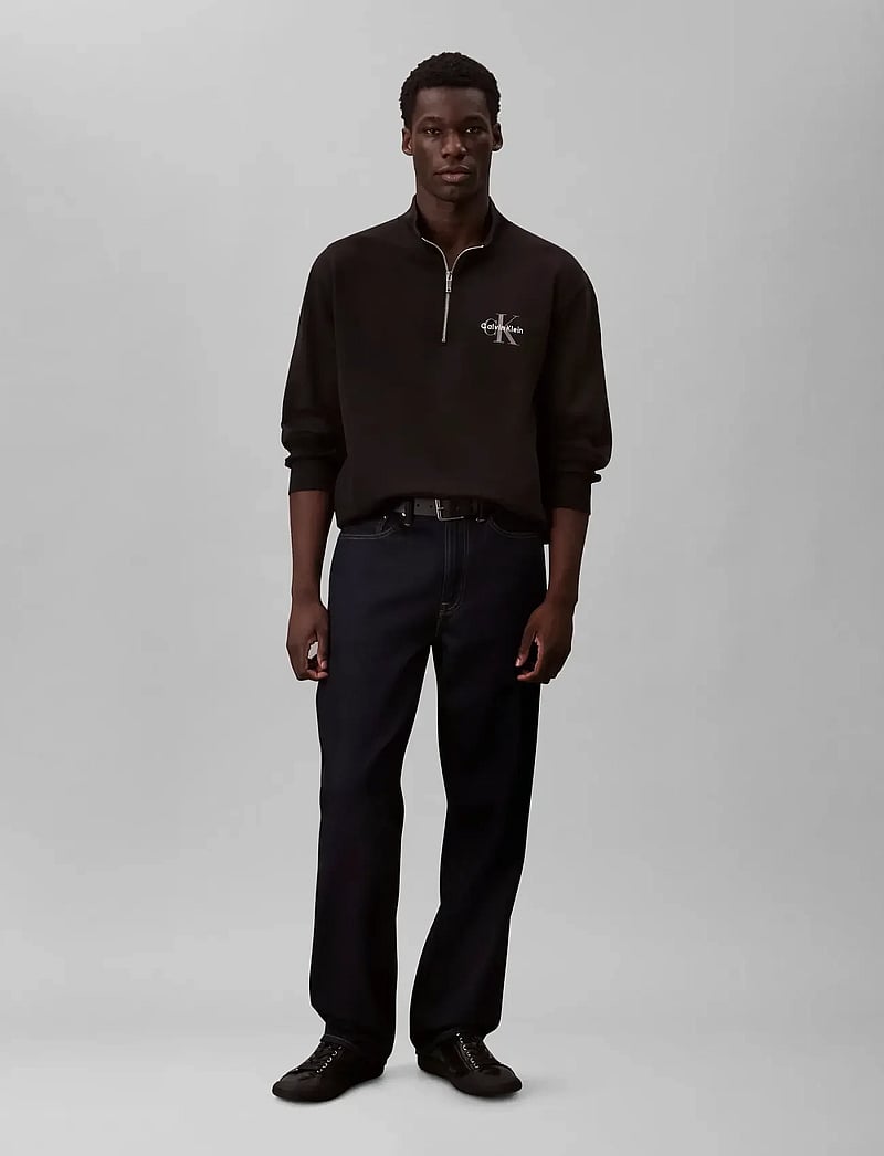 Calvin Klein Jeans - LS EU 350TERRY MICRO MONOLOGO QT - pullover mit halbem reißverschluss - black - 3