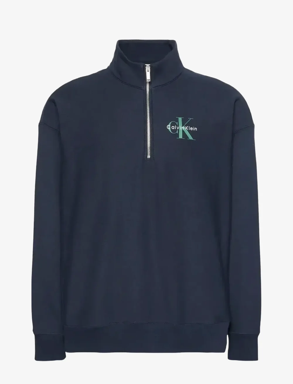 Calvin Klein Jeans - LS EU 350TERRY MICRO MONOLOGO QT - neuleet joissa puolipitkä vetoketju - dark sapphire - 1