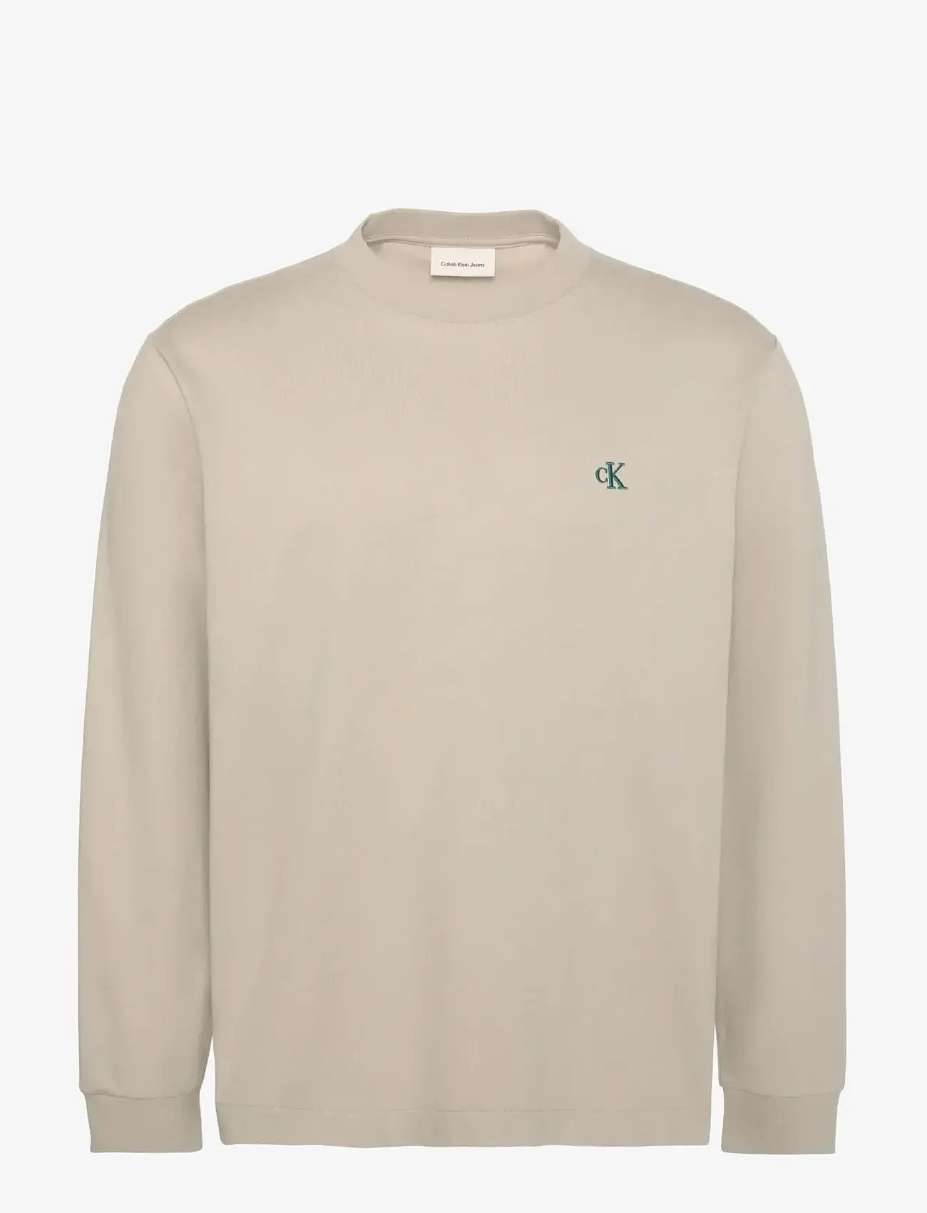Calvin Klein Jeans - LS EASY MONOGRAM TEE - långärmade t-shirts - ancient marble - 1