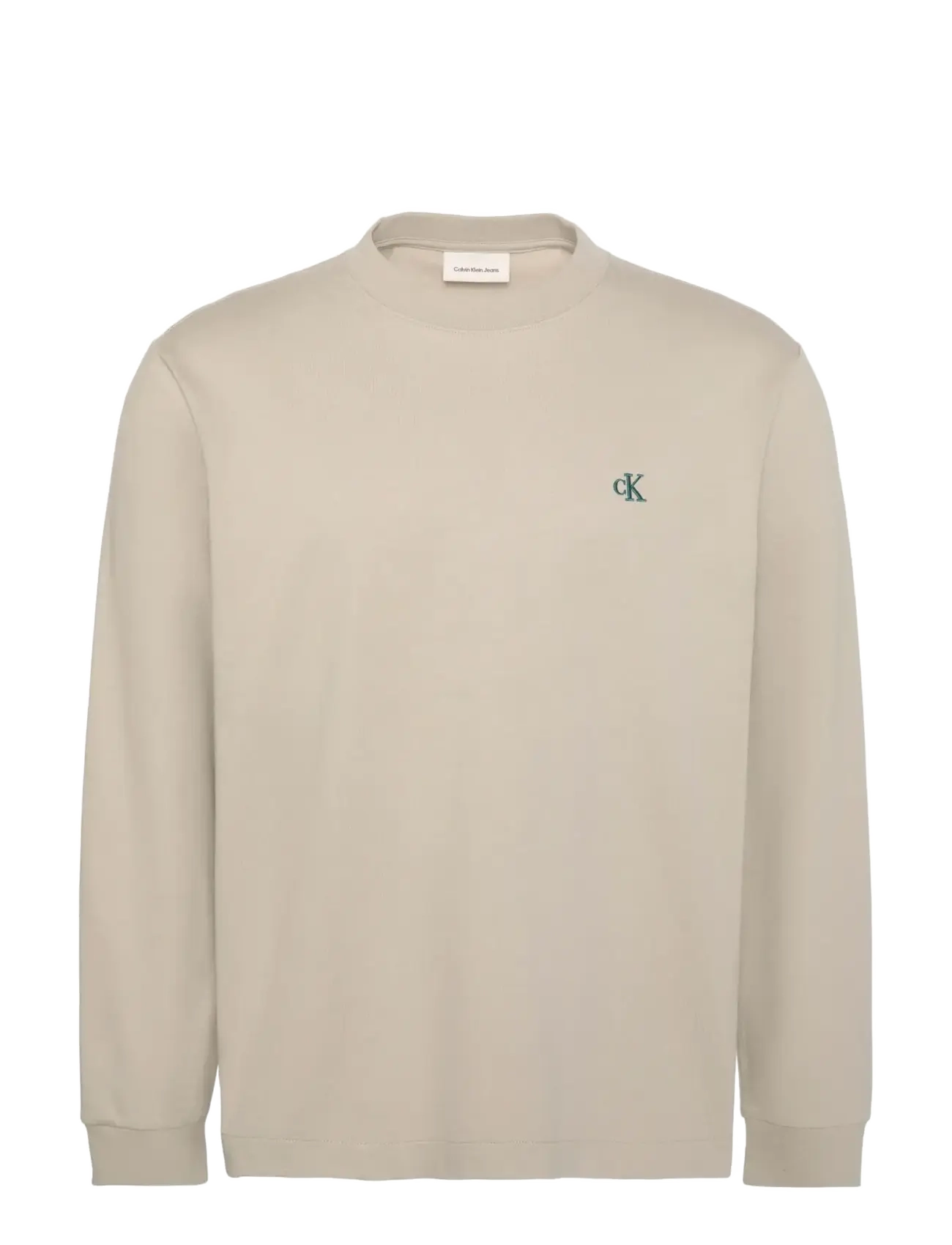 Calvin Klein Jeans LS EASY MONOGRAM TEE - Calvin Klein Jeans - ANCIENT MARBLE / beige