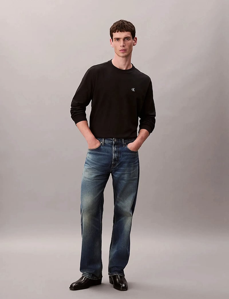 Calvin Klein Jeans - LS EASY MONOGRAM TEE - langærmede t-shirts - black - 2