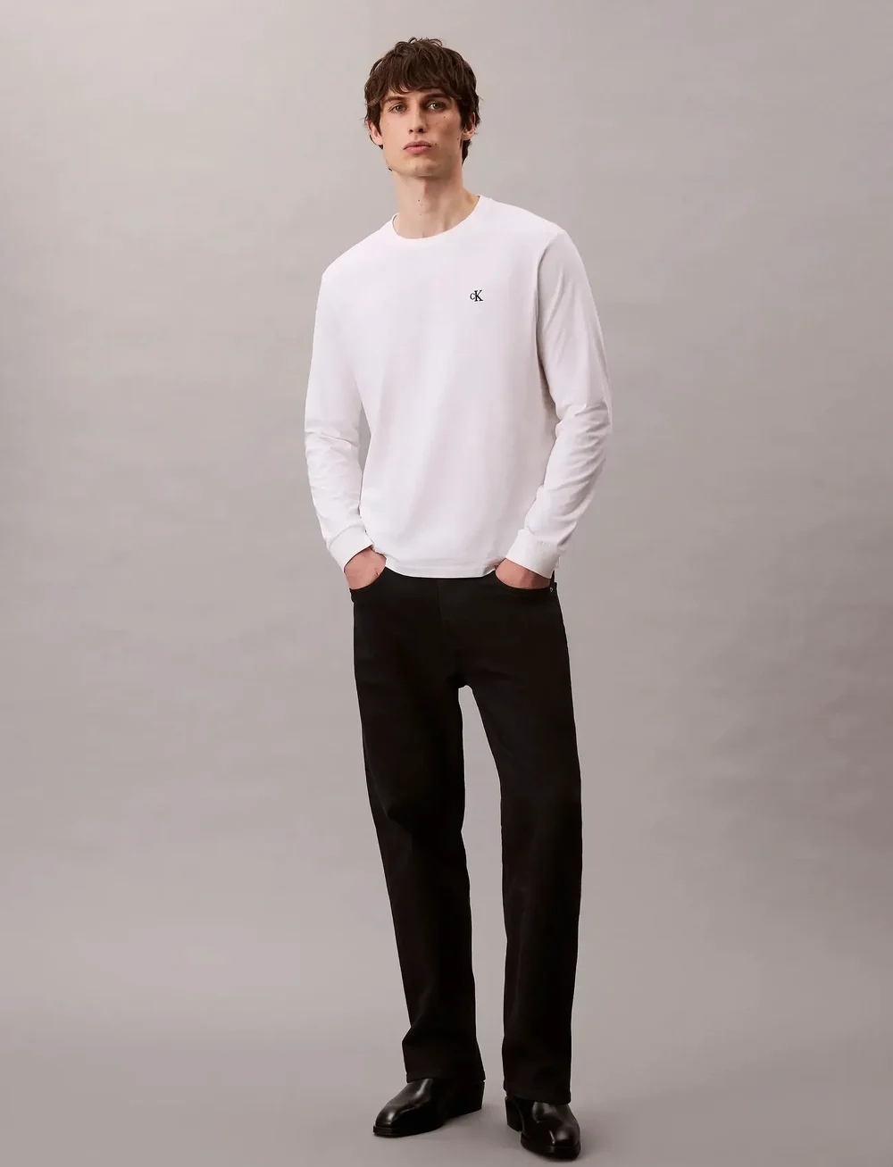 Calvin Klein Jeans - LS EASY MONOGRAM TEE - langärmelig - bright white - 5