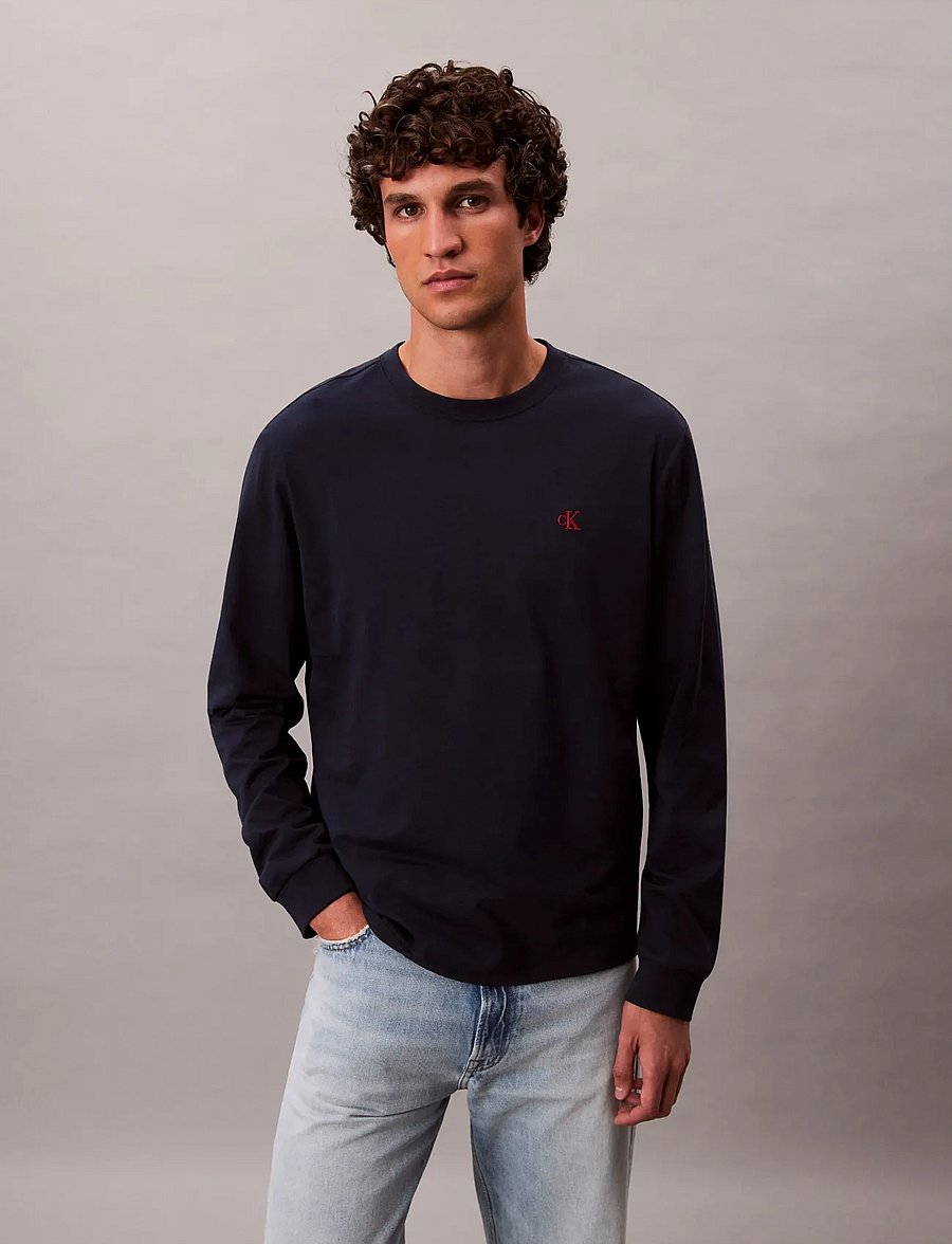 Calvin Klein Jeans - LS EASY MONOGRAM TEE - langärmelig - dark sapphire - 0
