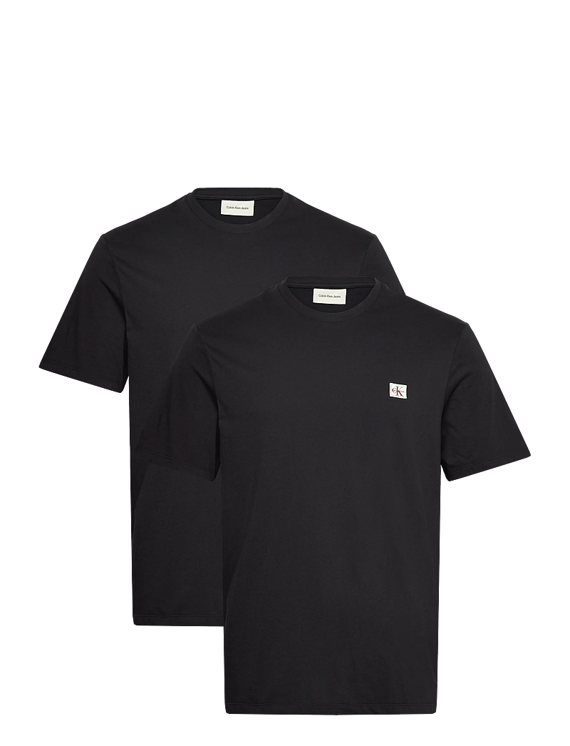 Calvin Klein Jeans - SS BADGE TEE 2PK - multipack t-shirts - black/black - 0