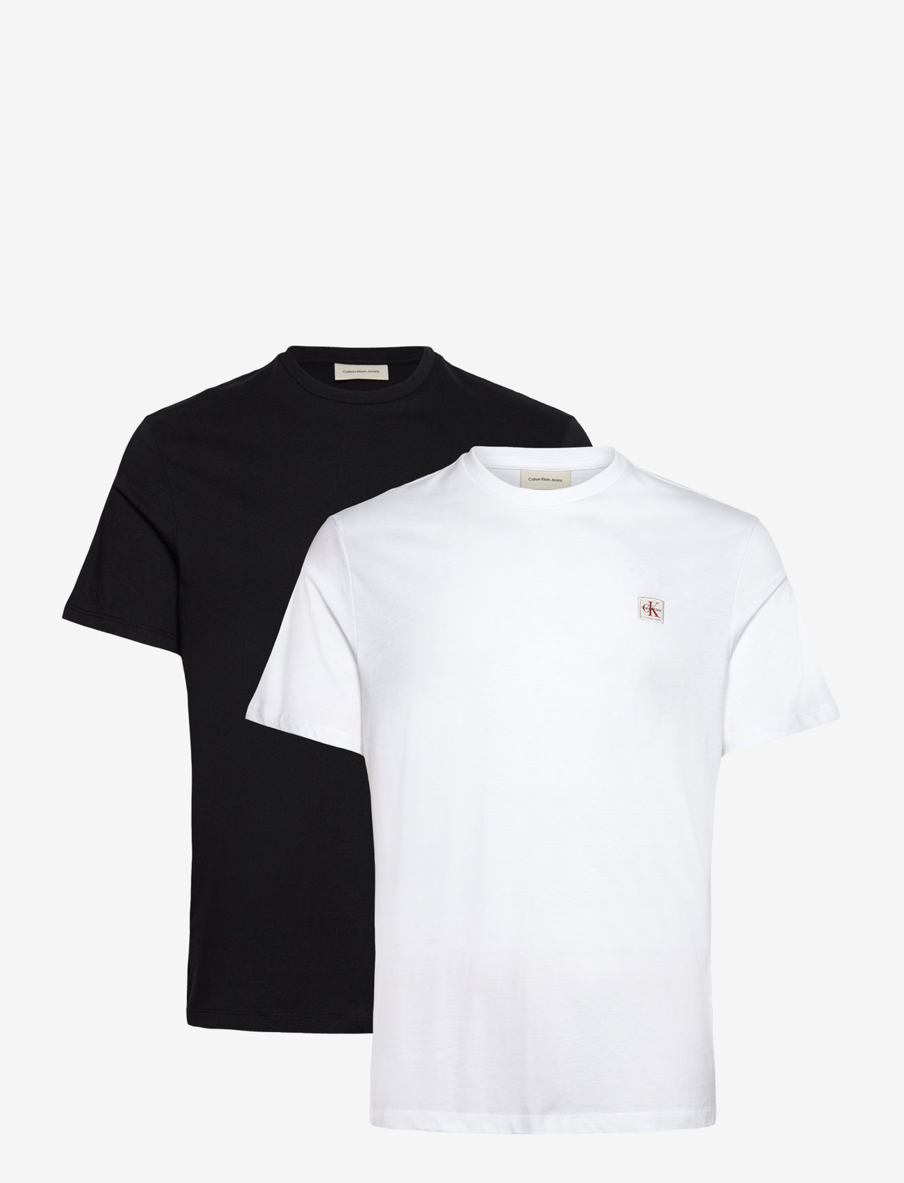 Calvin Klein Jeans - SS BADGE TEE 2PK - t-paidat monipakkauksessa - black/bright white - 1