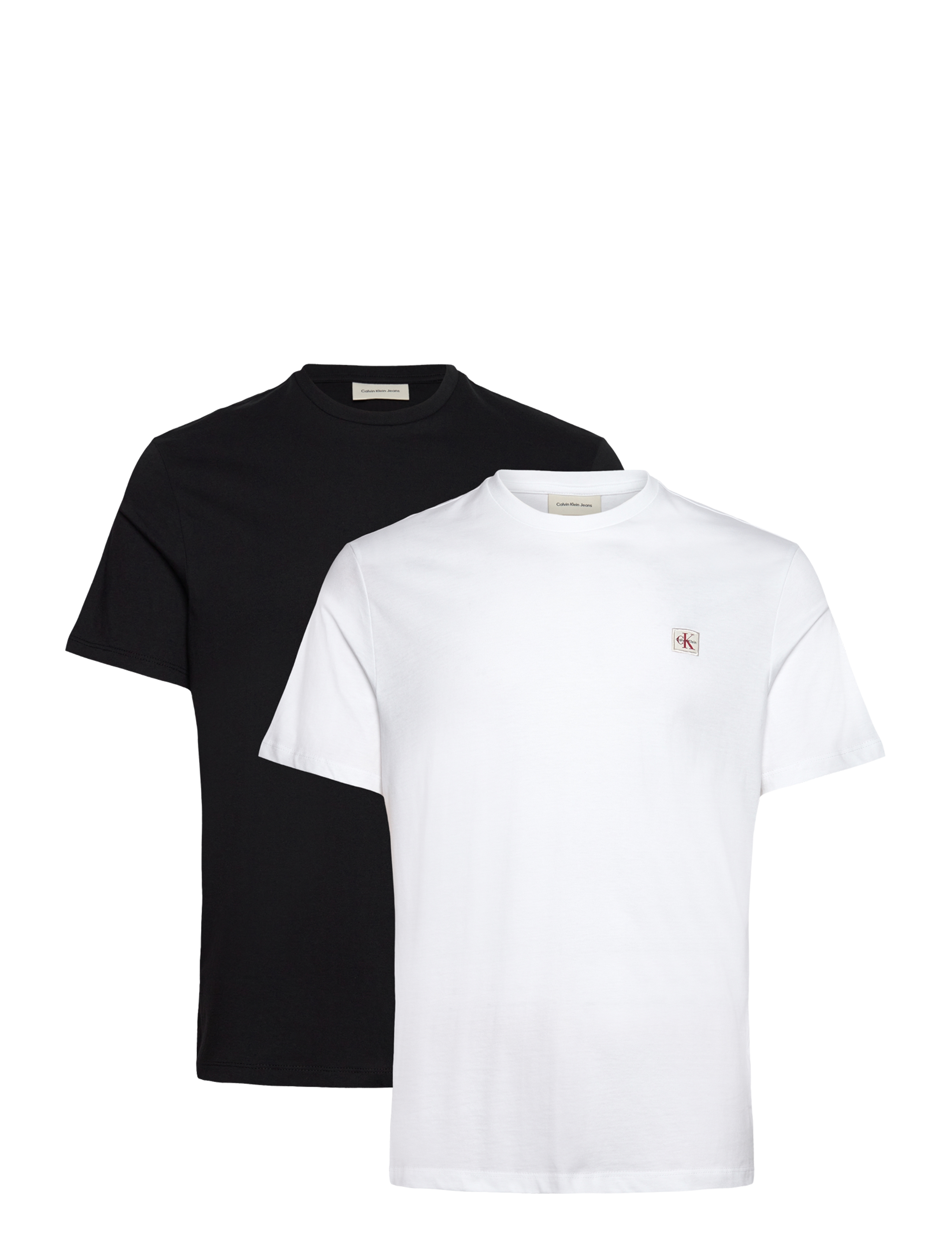 Calvin Klein Jeans SS BADGE TEE 2PK - T-särgid - BLACK BRIGHT WHITE / black