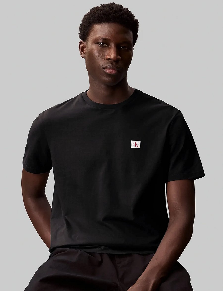 Calvin Klein Jeans - SS WOVEN LABEL TEE 2PK - multipack t-shirts - black bright white - 0