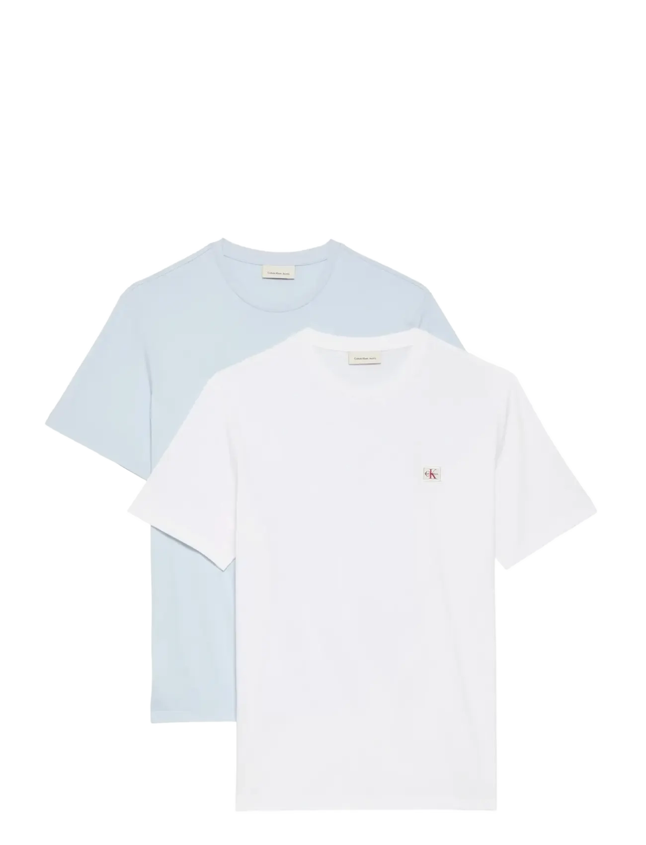 SS BADGE TEE 2PK - BRIGHT WHITE PLEIN AIR