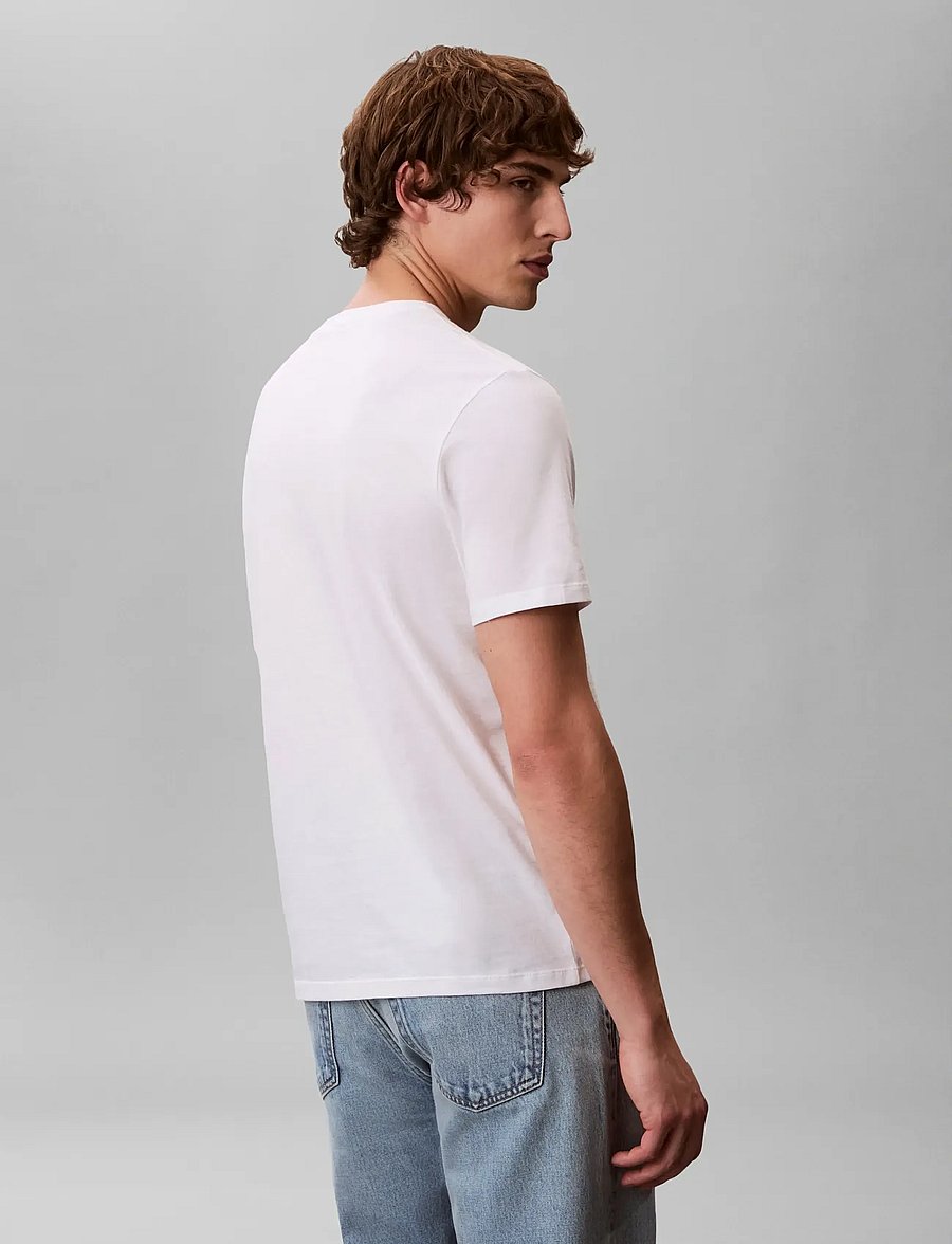 Calvin Klein Jeans - SS WOVEN LABEL TEE 2PK - t-shirts im multipack - bright white plein air - 2