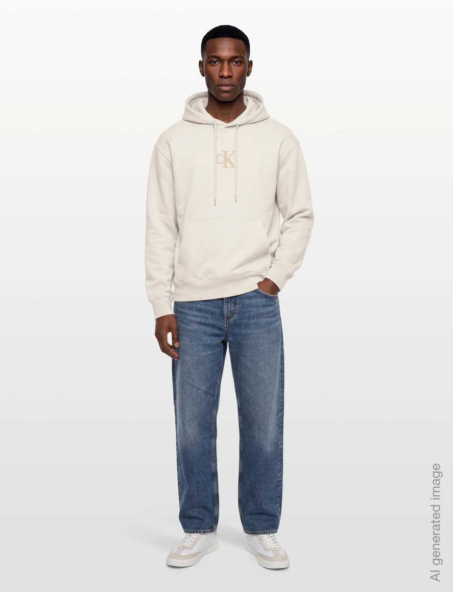 Calvin Klein Jeans - 350GSM FLEECE GIFT GIVING HOODIE - hoodies - chalk - 0